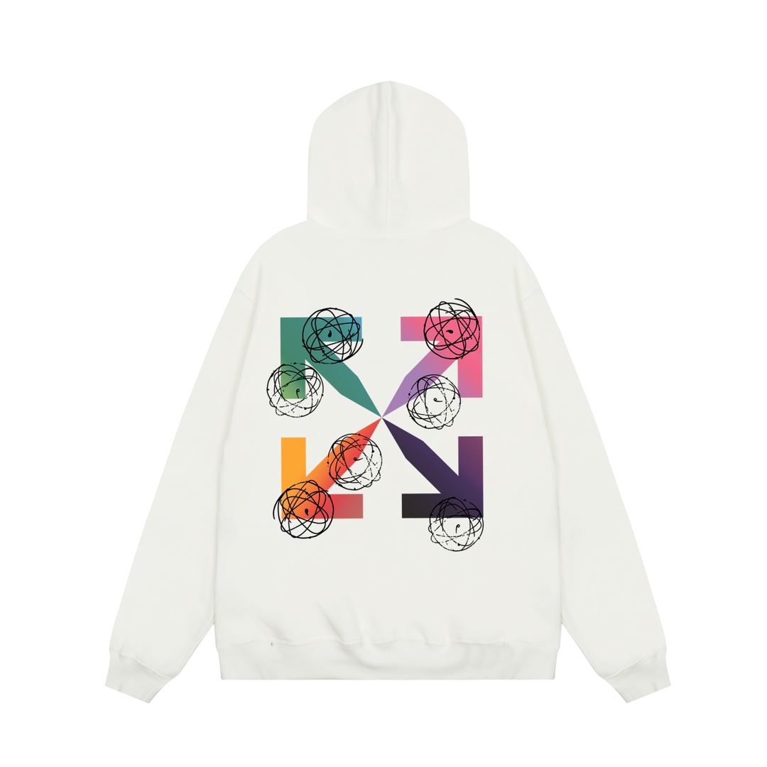 Off-White Cotton Hoodie - FashionPlug