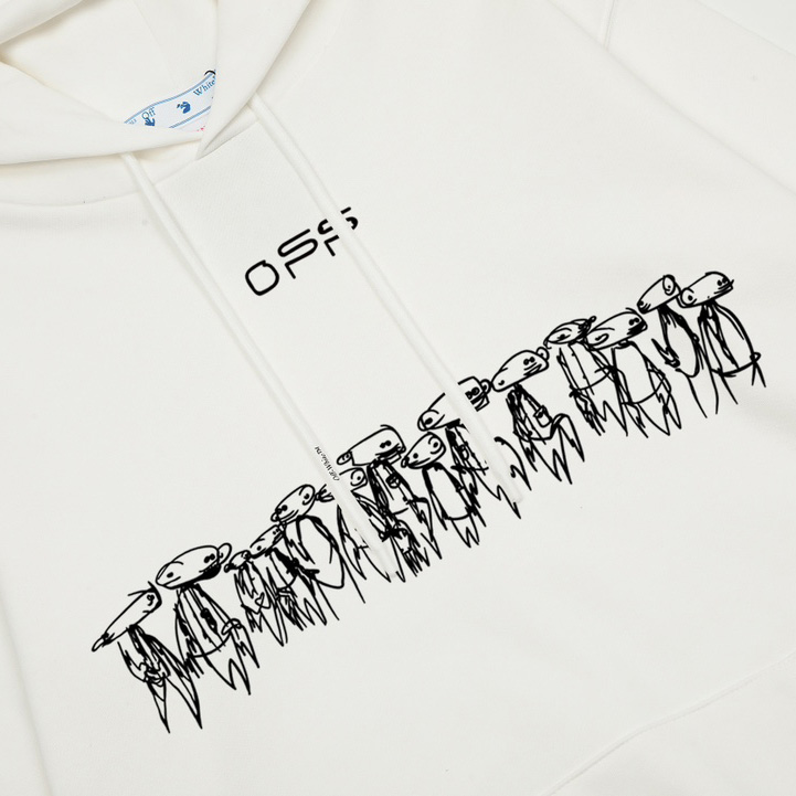 Off-White Cotton Hoodie - FashionPlug