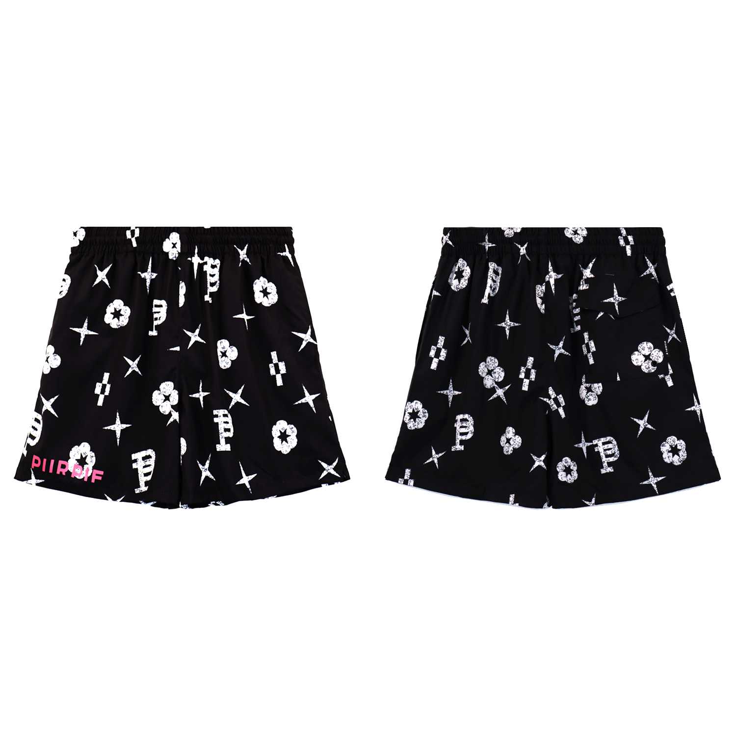 Purple-Brand Bubble Logo Short - FashionPlug