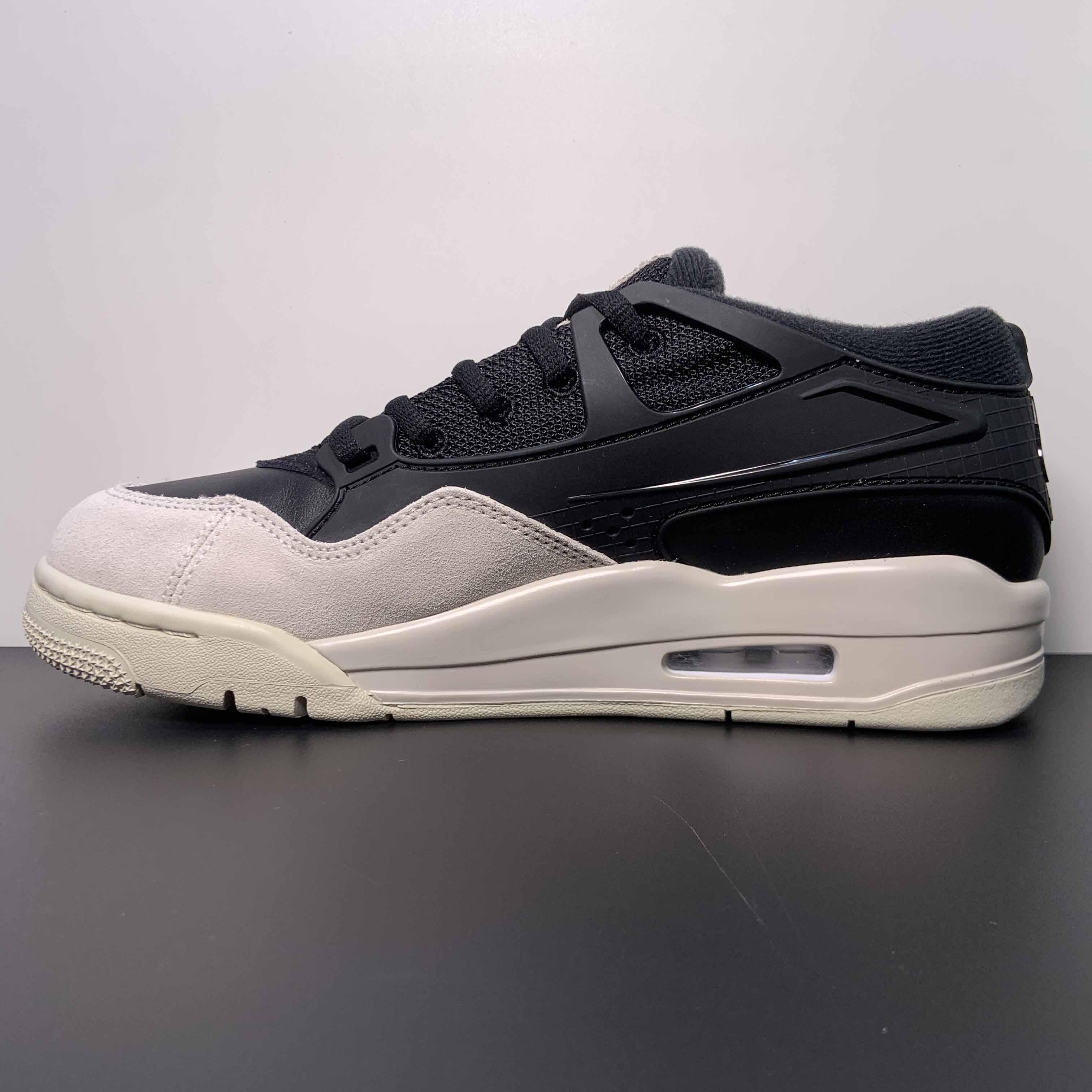 Jordan 4 Black/Light Bone-Dark Grey Sneakers     FQ7939-001 - FashionPlug