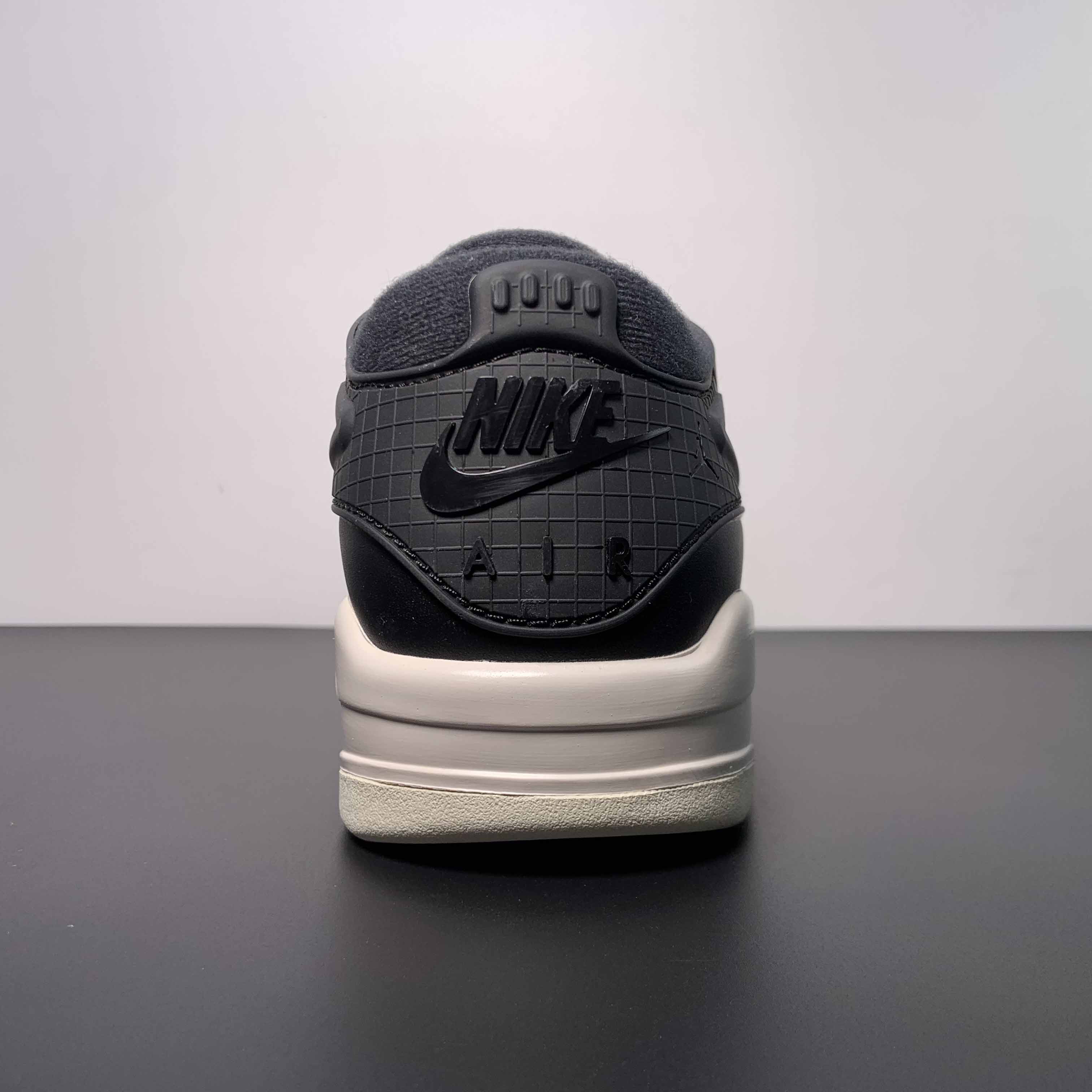 Jordan 4 Black/Light Bone-Dark Grey Sneakers     FQ7939-001 - FashionPlug