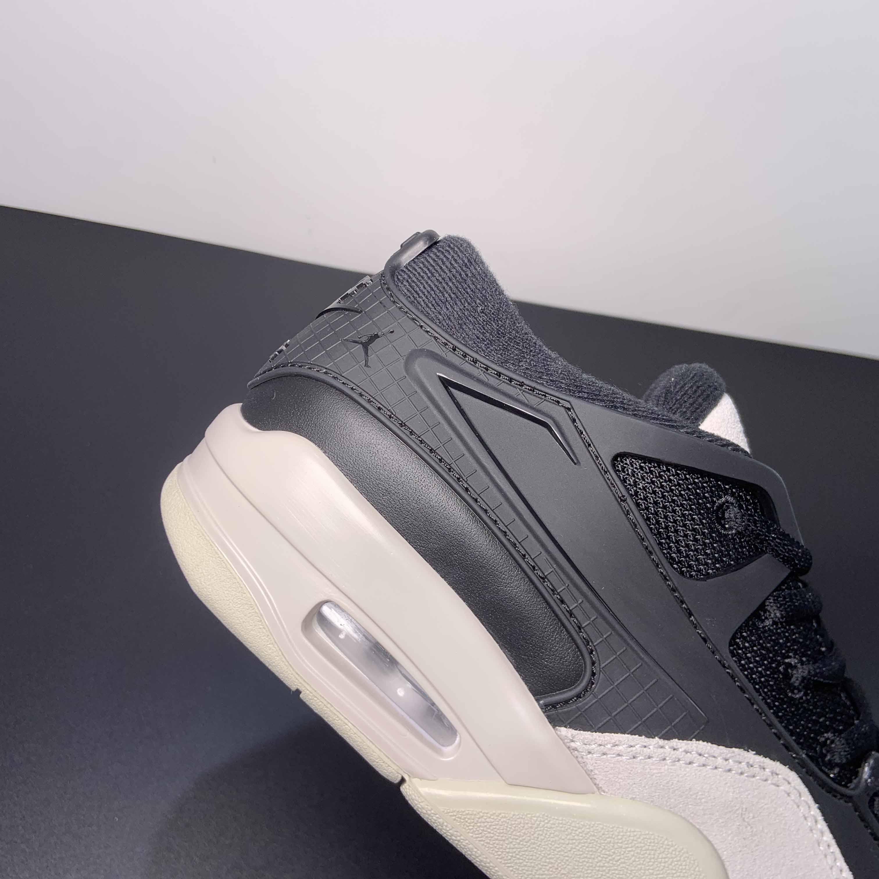 Jordan 4 Black/Light Bone-Dark Grey Sneakers     FQ7939-001 - FashionPlug