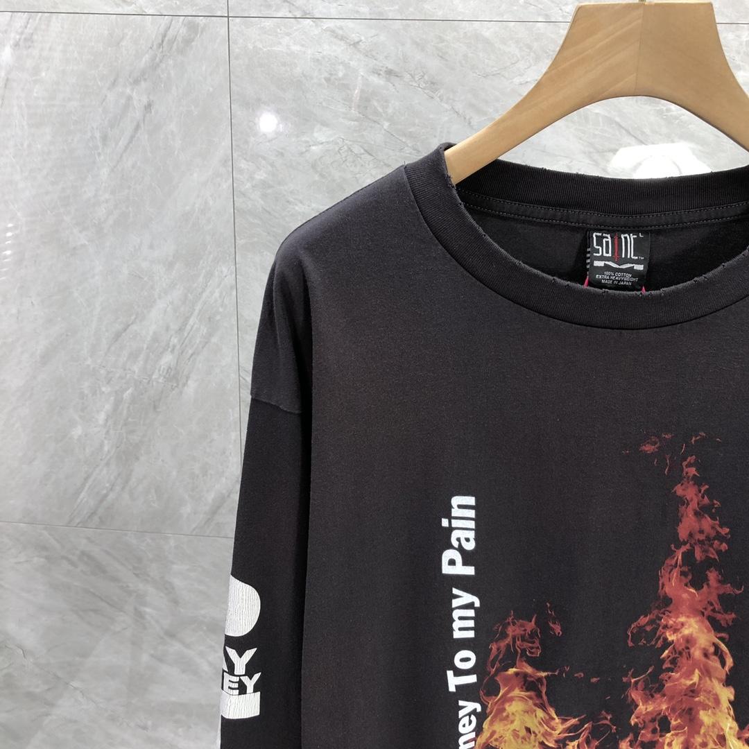 Saint Michael x Pay Money To My Pain Long Sleeve Tee Black - FashionPlug