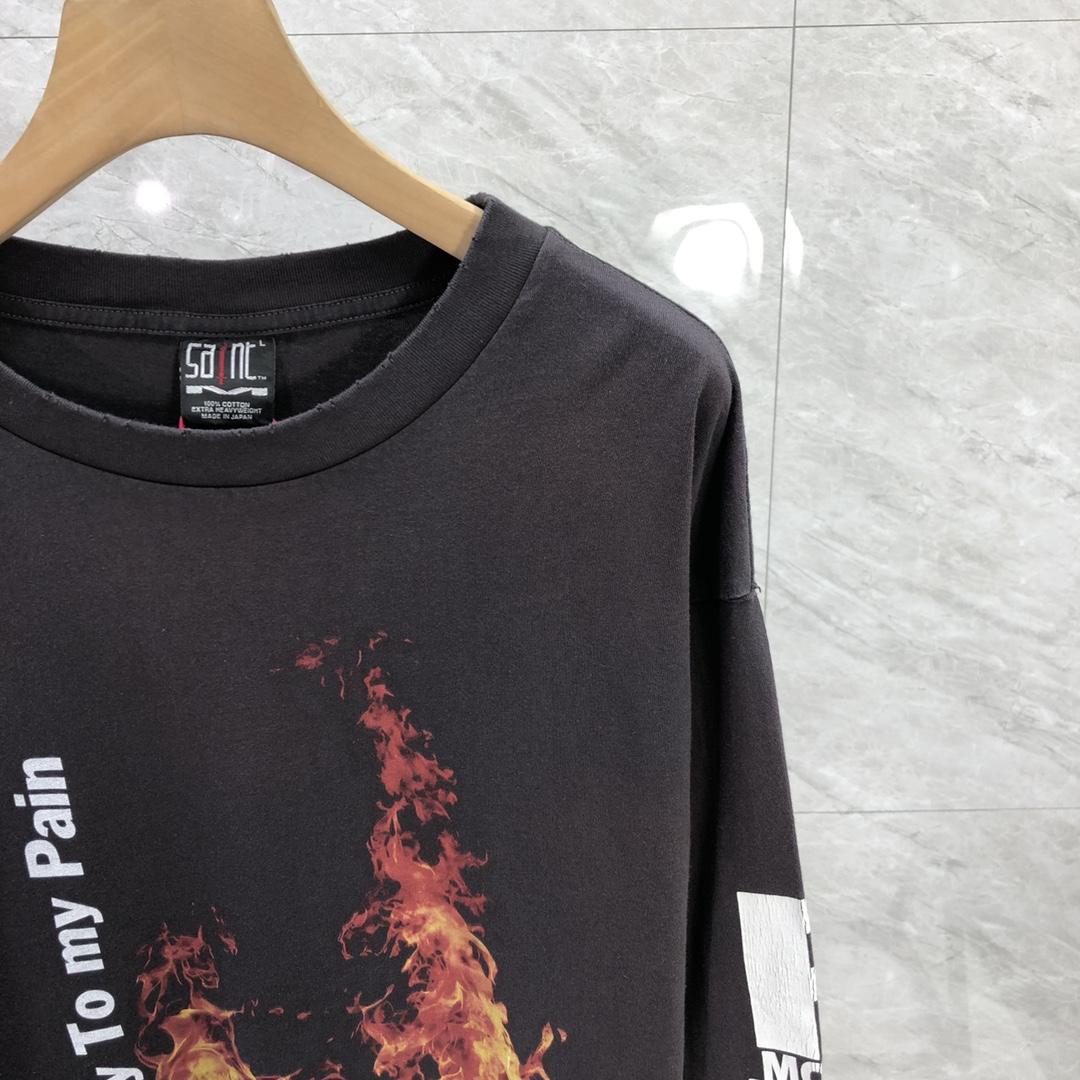 Saint Michael x Pay Money To My Pain Long Sleeve Tee Black - FashionPlug