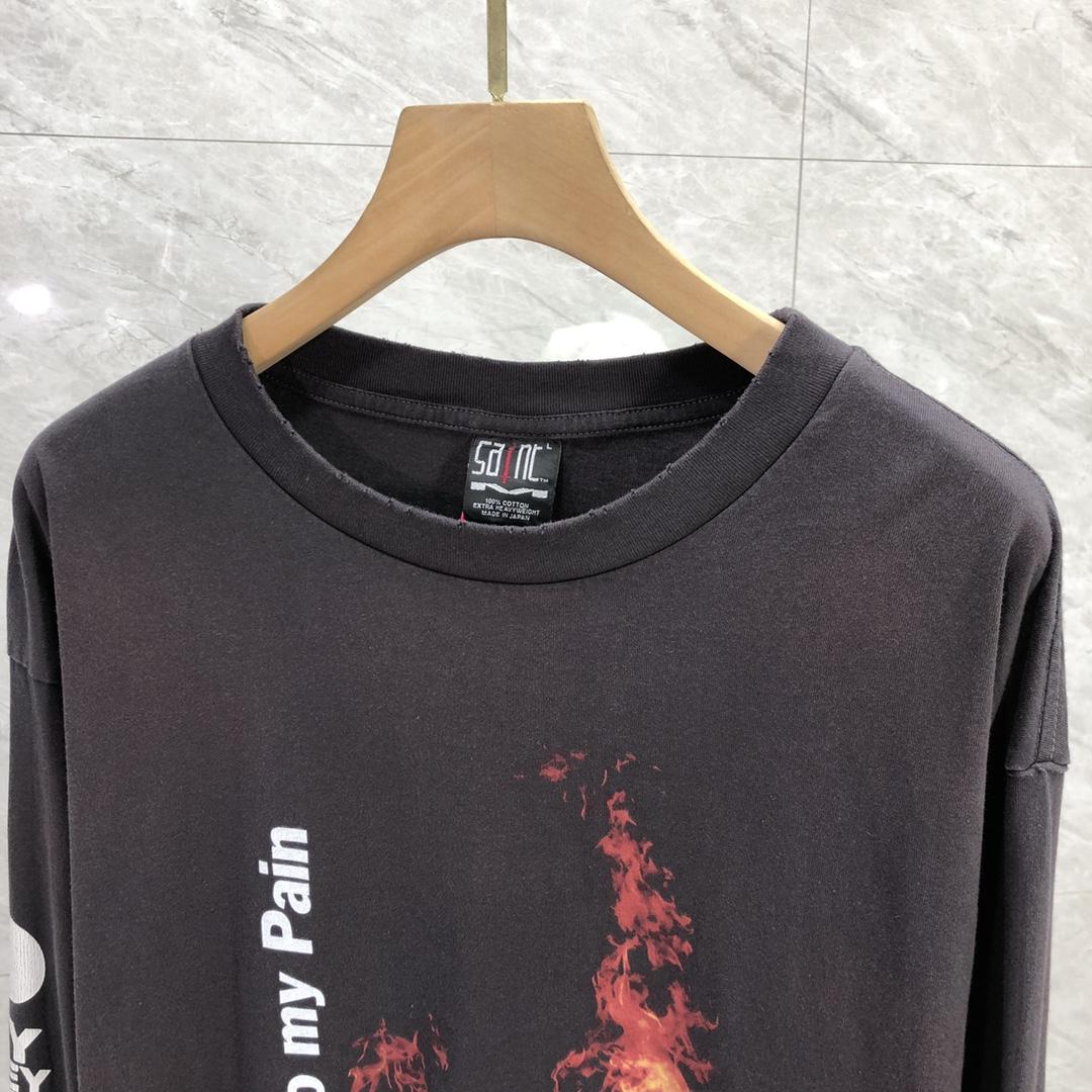 Saint Michael x Pay Money To My Pain Long Sleeve Tee Black - FashionPlug