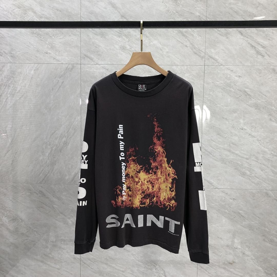 Saint Michael x Pay Money To My Pain Long Sleeve Tee Black - FashionPlug