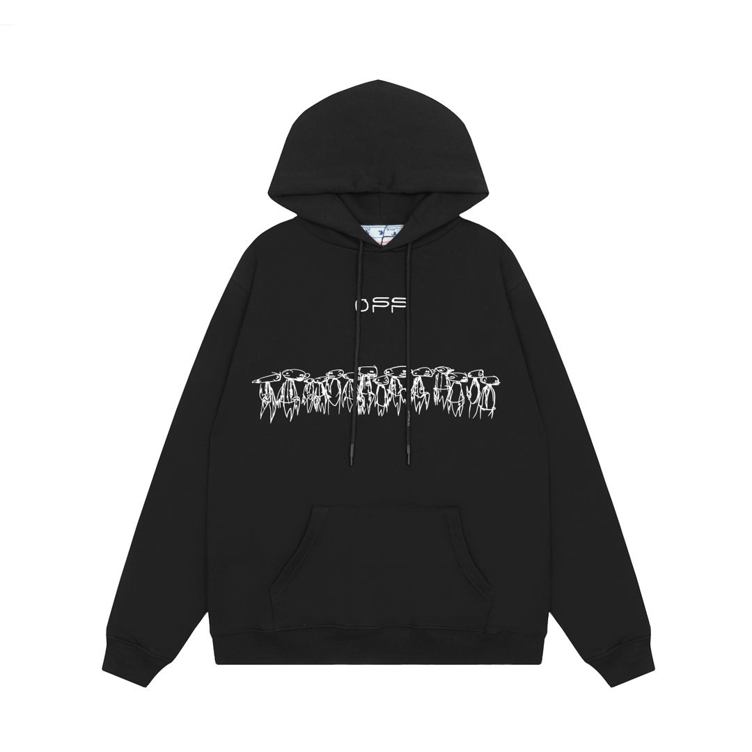 Off-White Cotton Hoodie - FashionPlug