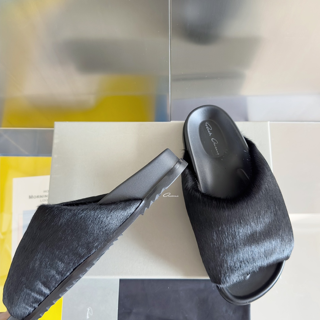 Rick Owens Slide In Black - FashionPlug