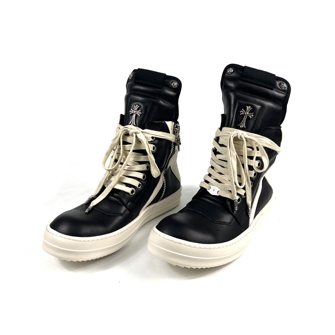 Chrome Hearts x Rick Owens Geobasket High 'Black' - FashionPlug