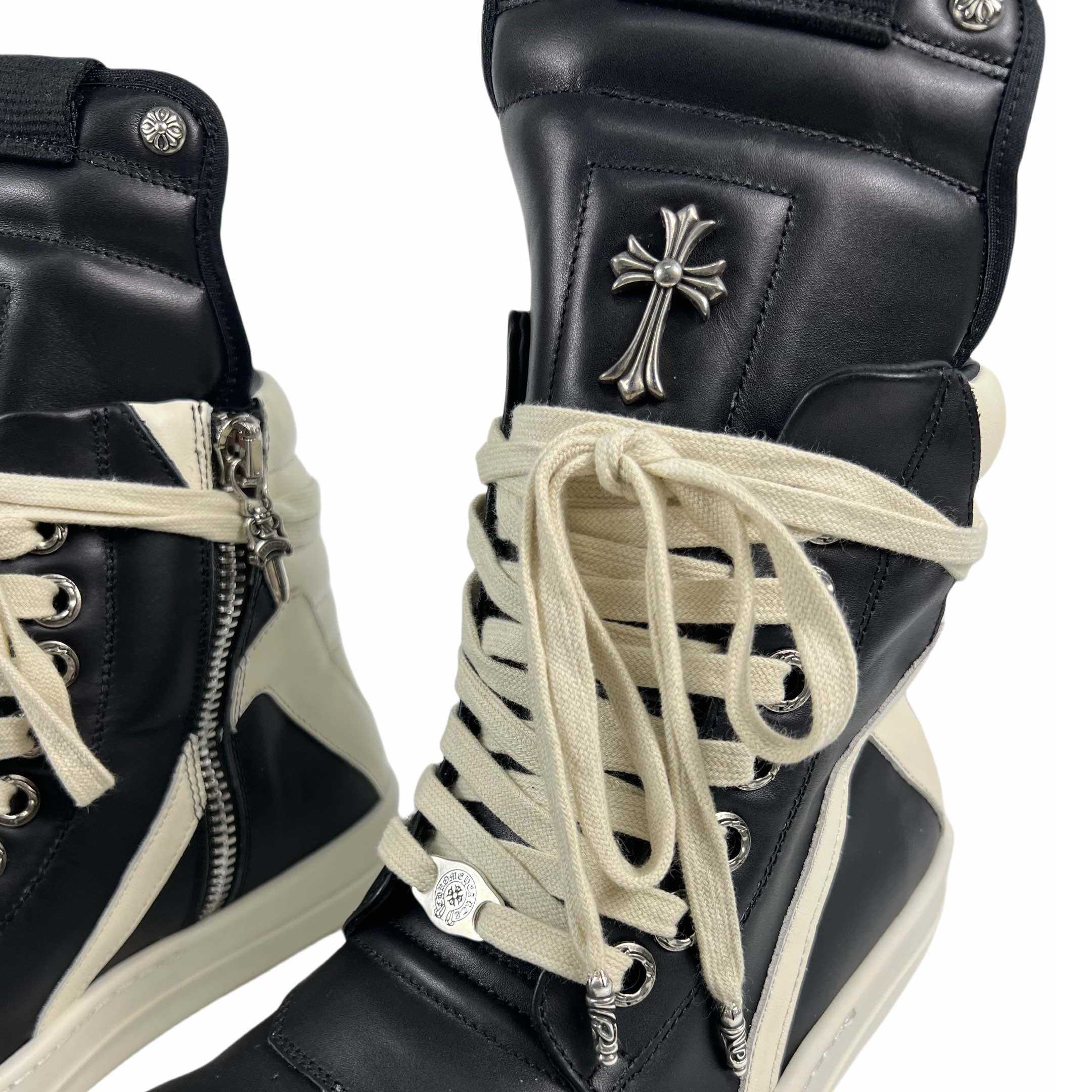 Chrome Hearts x Rick Owens Geobasket High 'Black' - FashionPlug