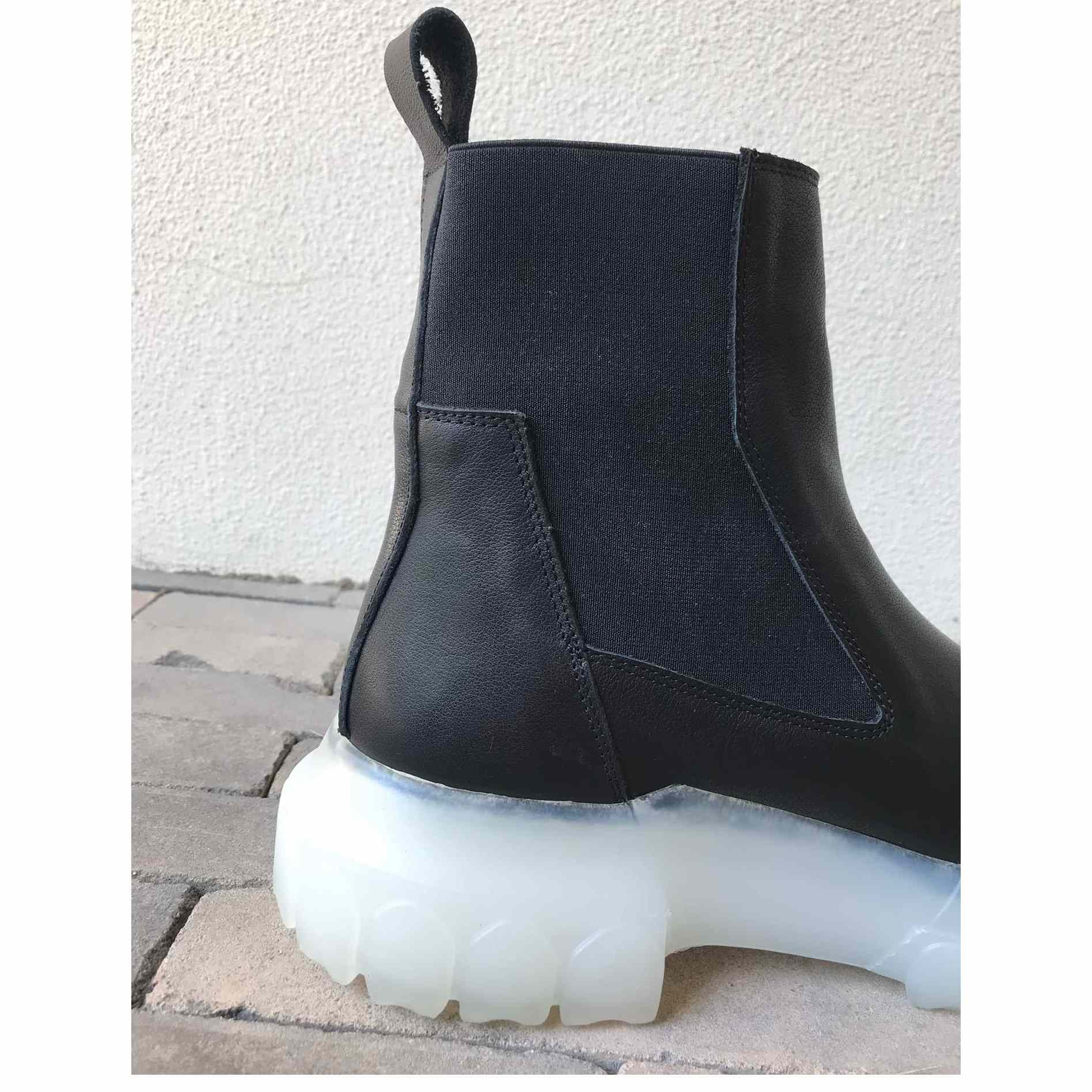 Rick Owens Leather Boots  - FashionPlug