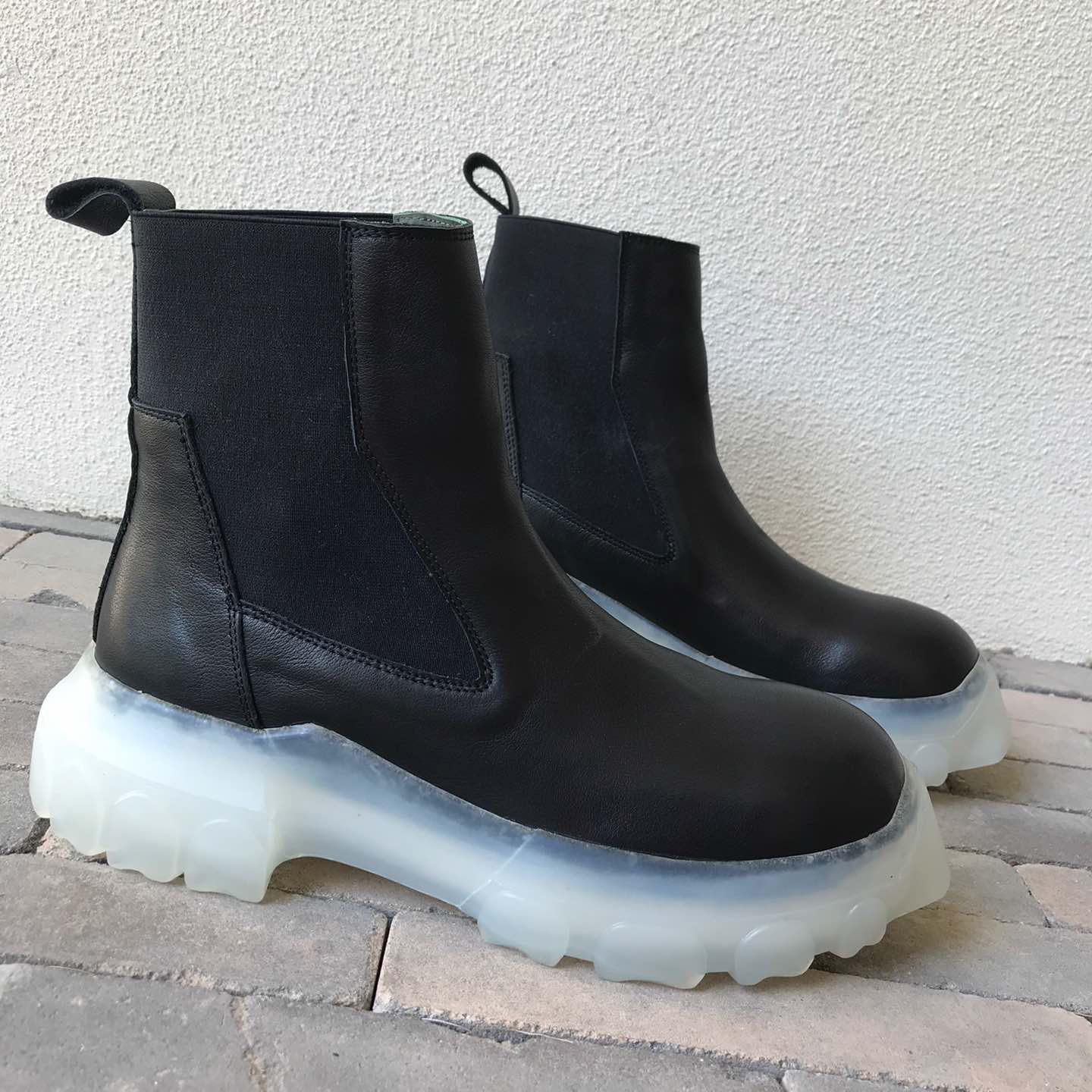 Rick Owens Leather Boots  - FashionPlug