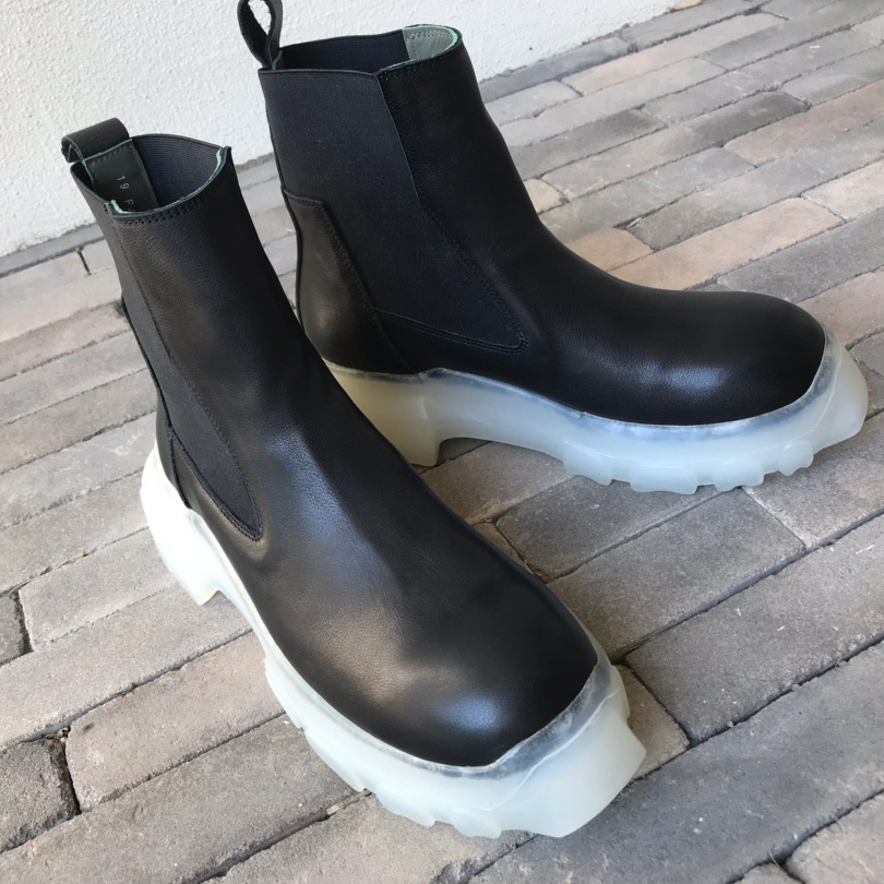 Rick Owens Leather Boots  - FashionPlug