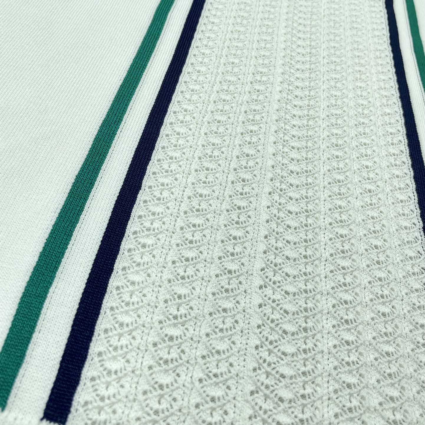 Casablanca Tennis Club Ribbed-knit Polo Shirt   D0043 - FashionPlug