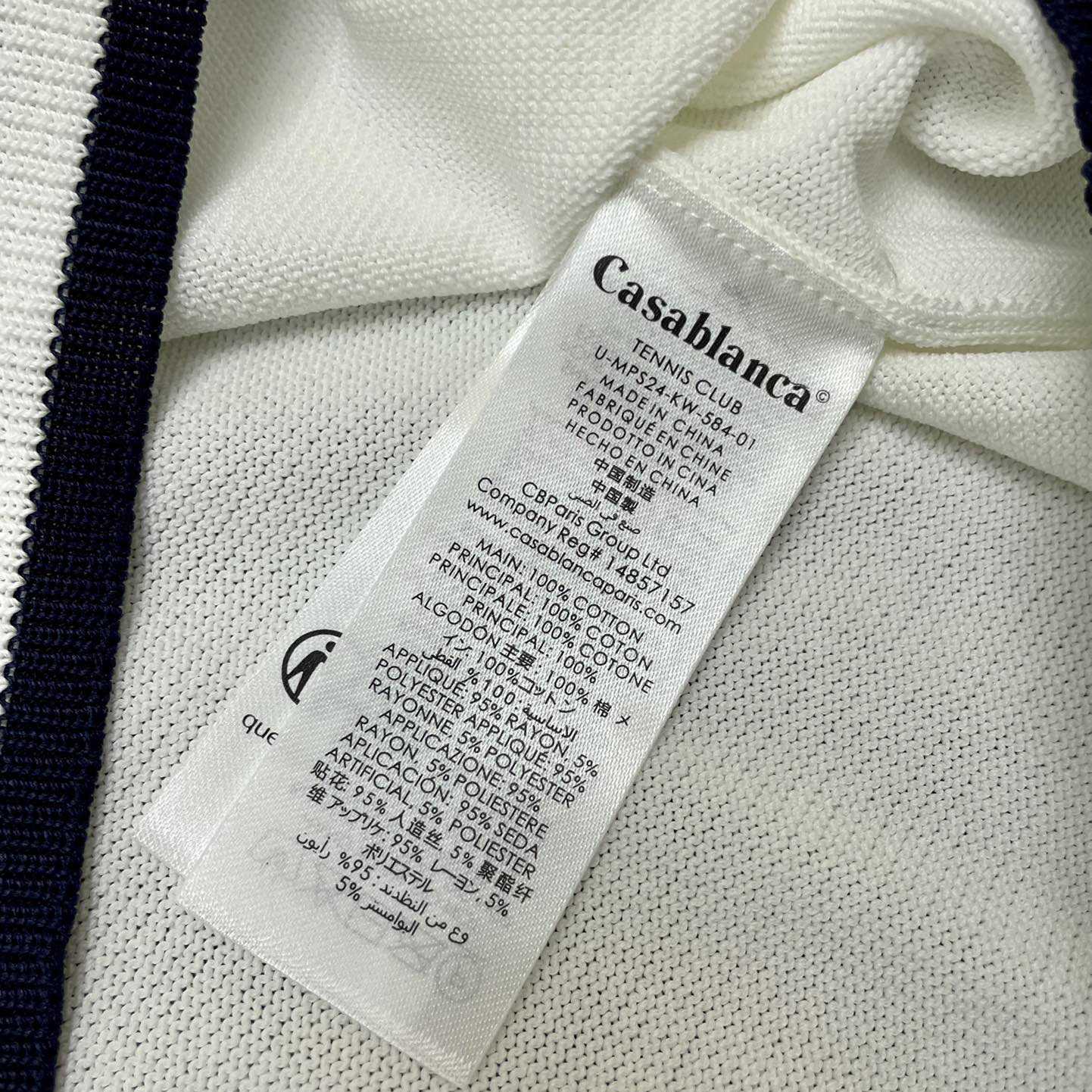 Casablanca Tennis Club Ribbed-knit Polo Shirt   D0043 - FashionPlug