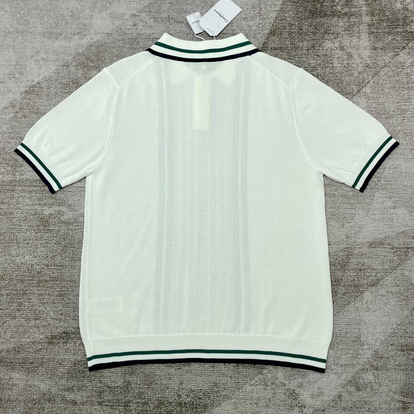 Casablanca Tennis Club Ribbed-knit Polo Shirt   D0043 - FashionPlug