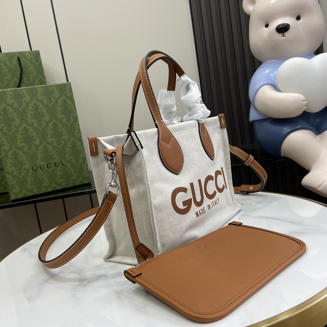 Gucci Mini Tote Bag With Gucci Print - FashionPlug
