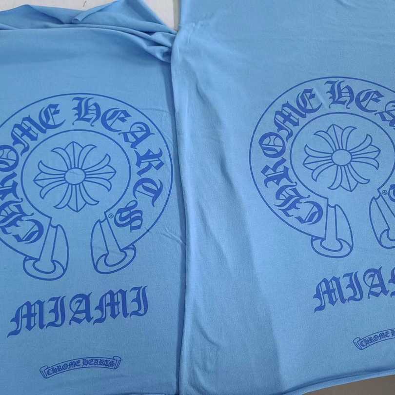 Chrome Heart Miami Exclusive Light Blue Pocket Tee  - FashionPlug