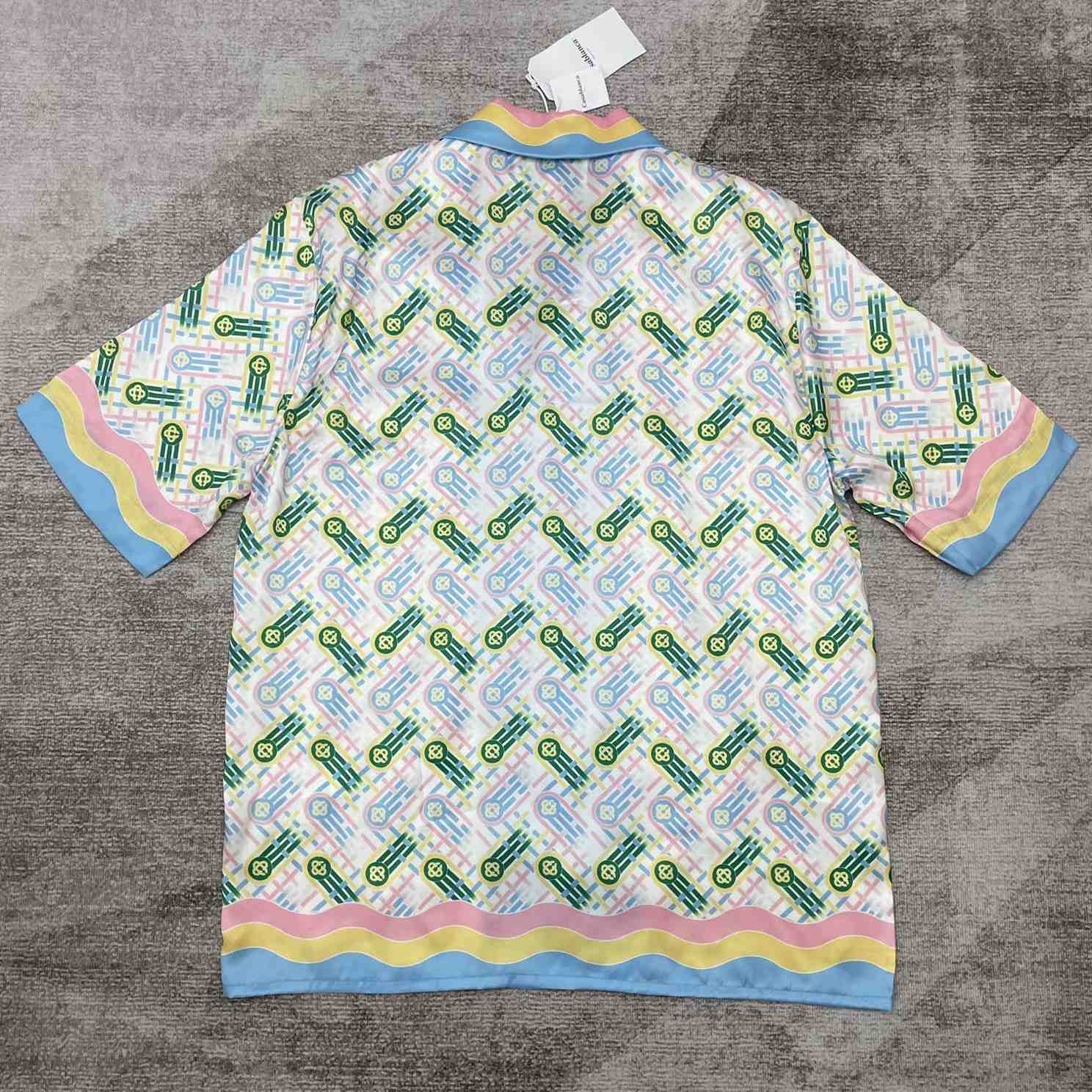 Casablanca Cuban Collar Short-Sleeve Shirt 'Ping Pong Print'   CA3465 - FashionPlug