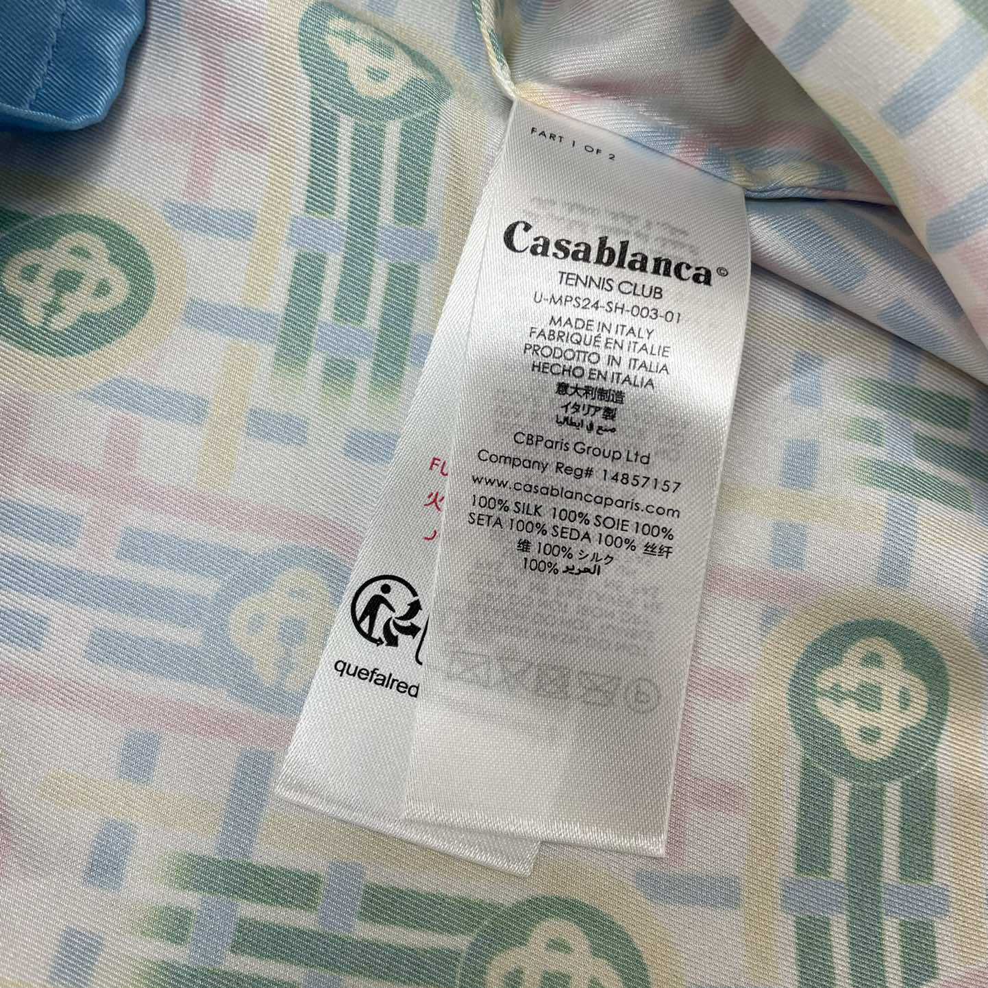 Casablanca Cuban Collar Short-Sleeve Shirt 'Ping Pong Print'   CA3465 - FashionPlug