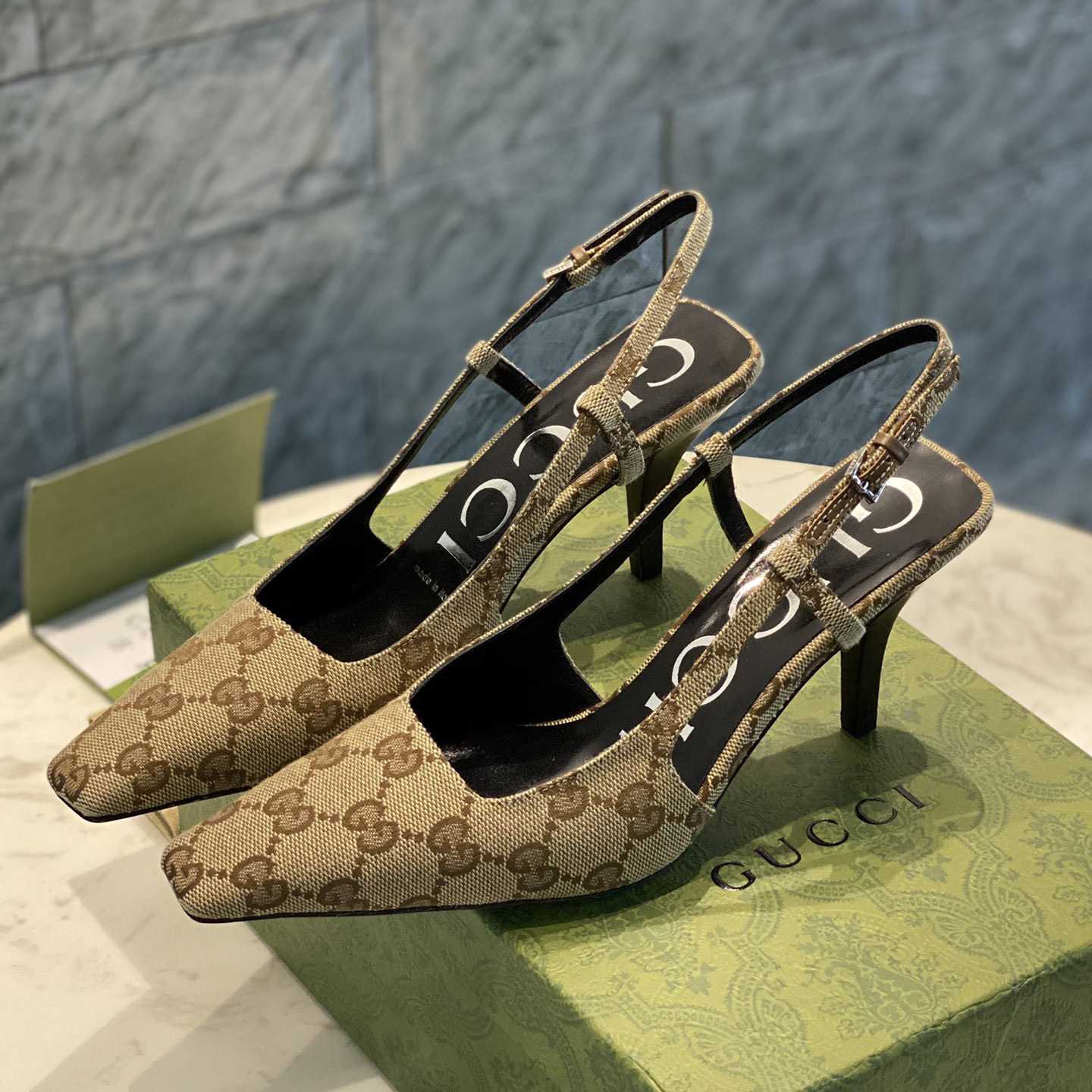 Gucci Women's GG Slingback Pump  - FashionPlug