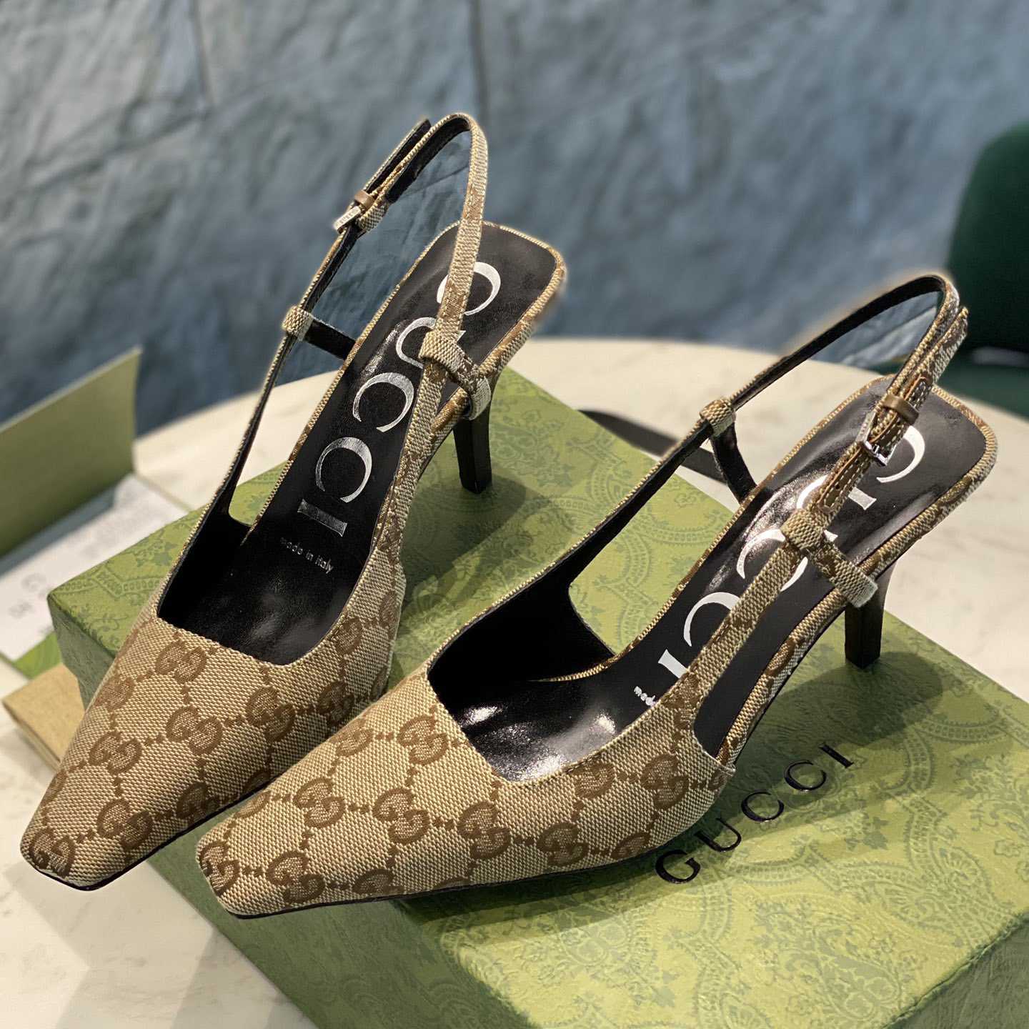 Gucci Women's GG Slingback Pump  - FashionPlug