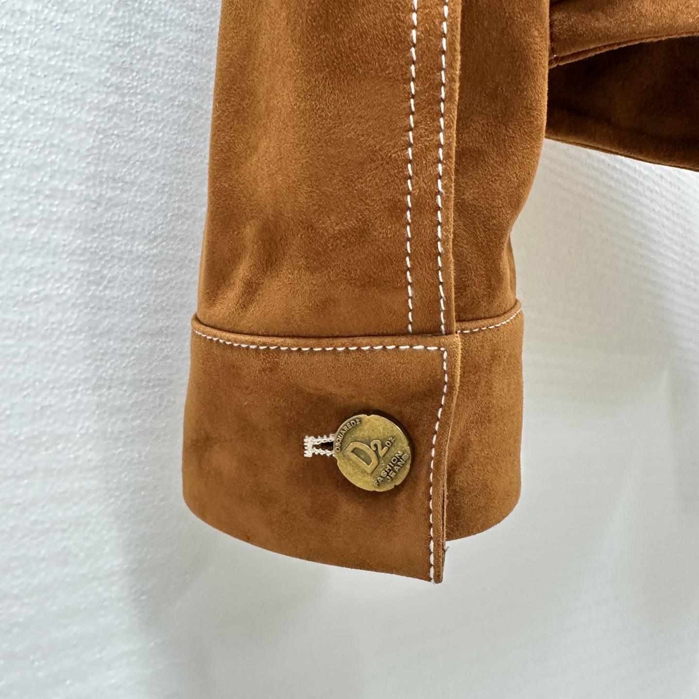 Dsquared2 Leather L.A. Jean Jacket - FashionPlug