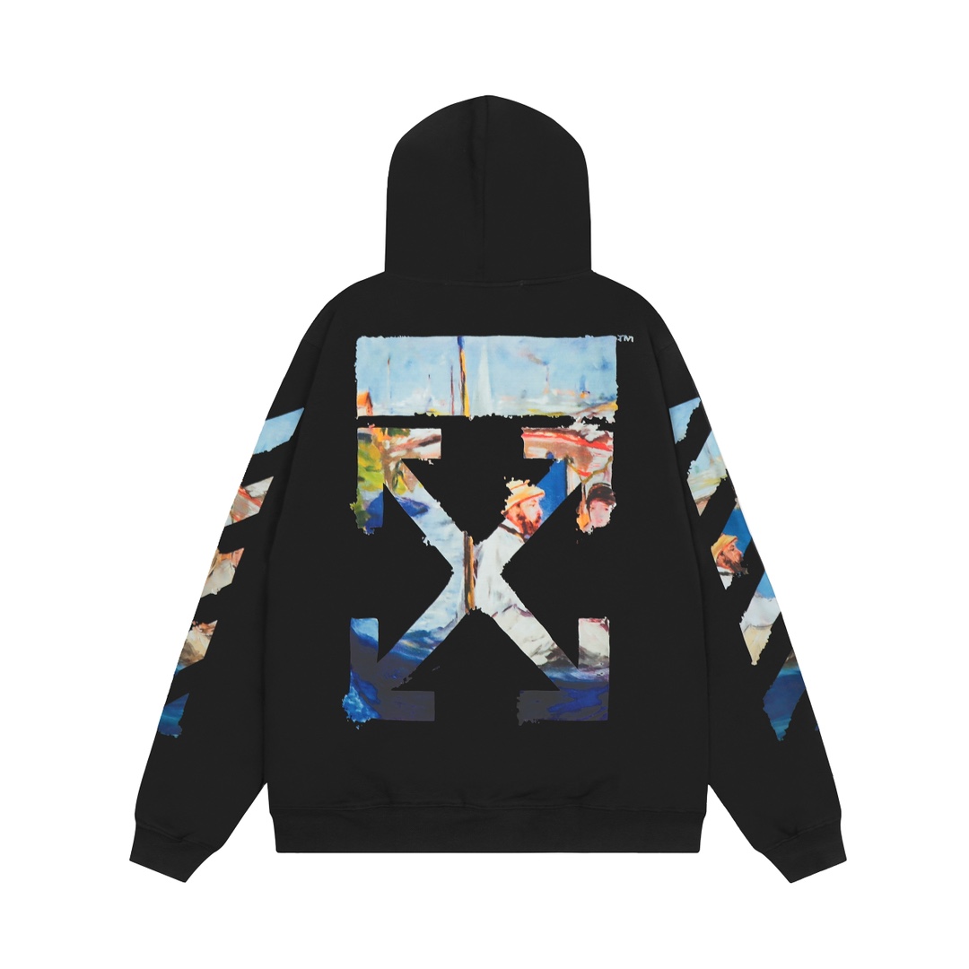 Off-White Cotton Hoodie - FashionPlug