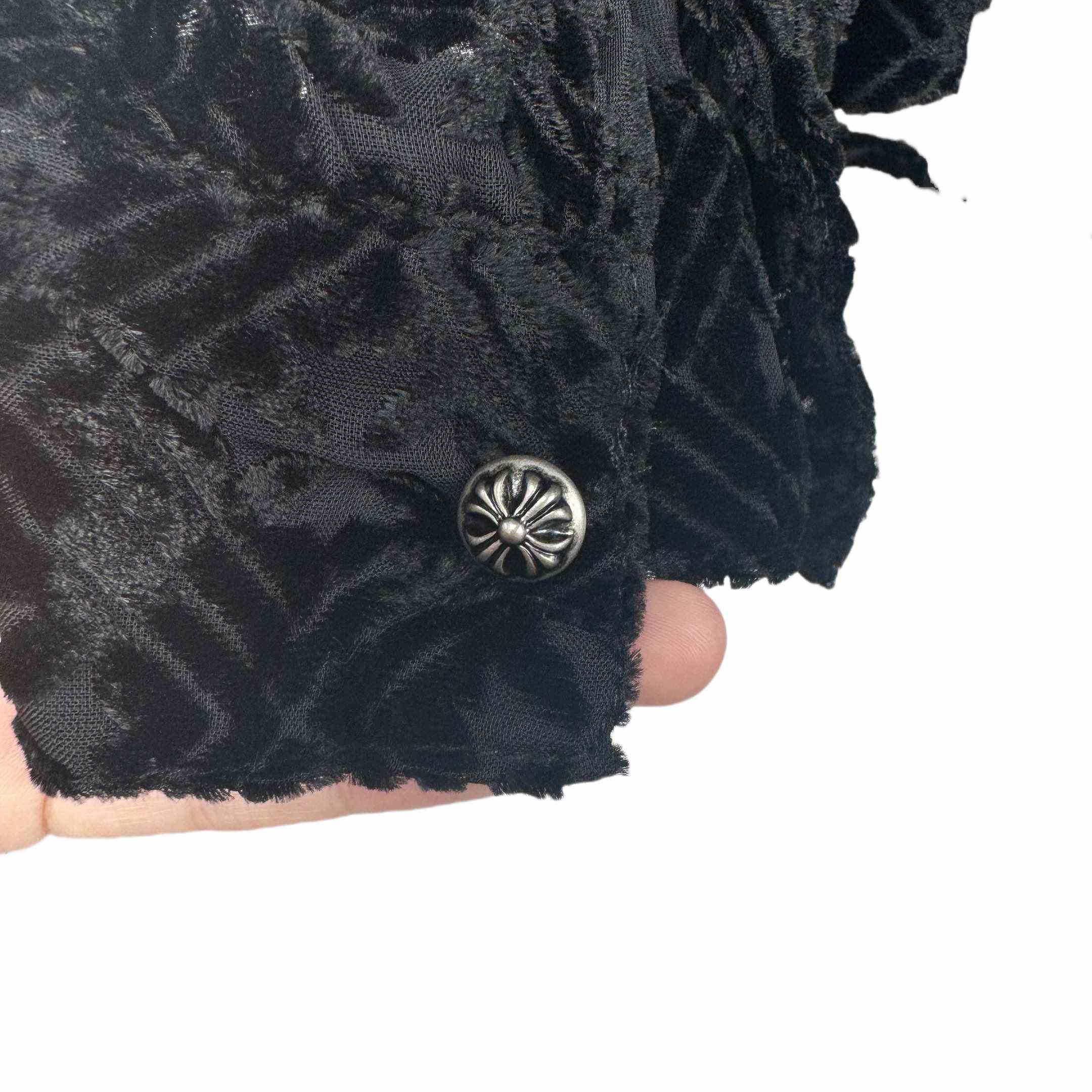 Chrome Hearts Heart Button Down Shirts  - FashionPlug