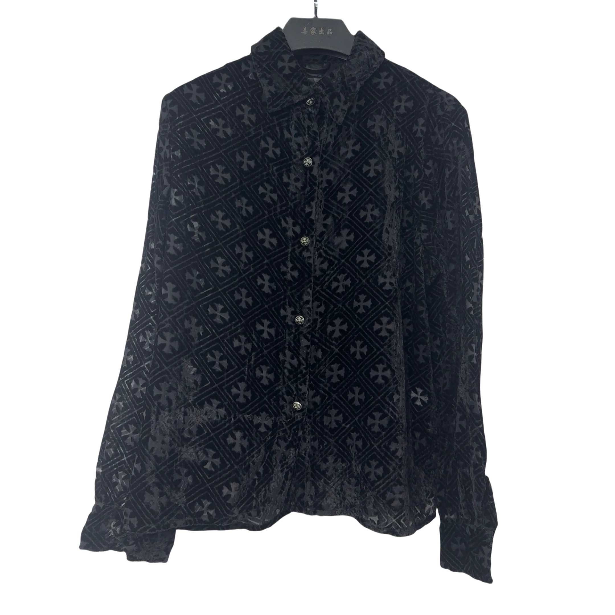 Chrome Hearts Heart Button Down Shirts  - FashionPlug