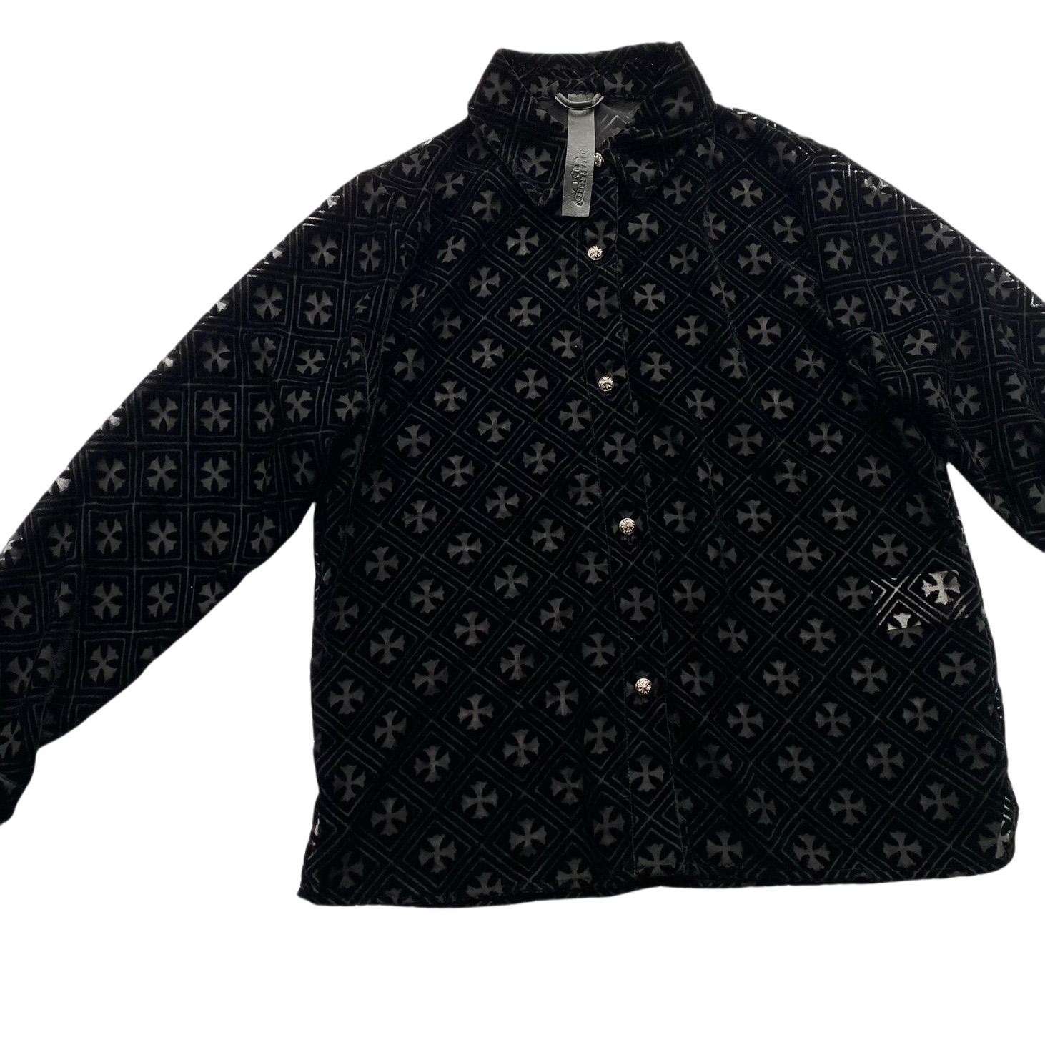 Chrome Hearts Heart Button Down Shirts  - FashionPlug