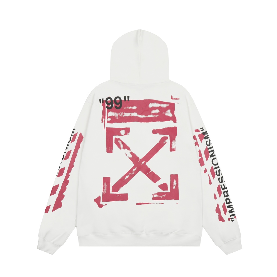 Off-White C/O Virgil Abloh Printed Cotton Hoodie - FashionPlug