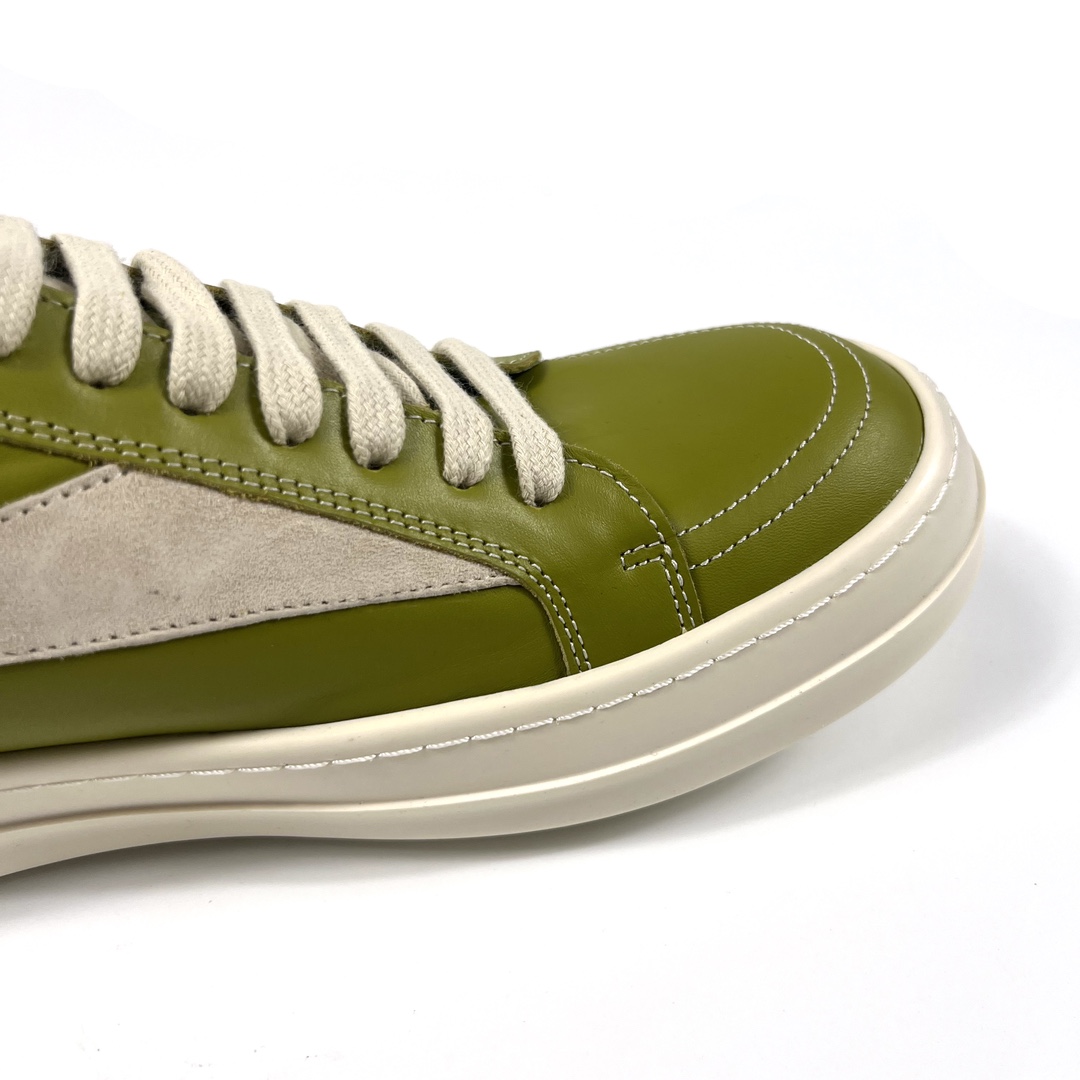 Rick Owens Lido Vintage Leather Sneakers - FashionPlug