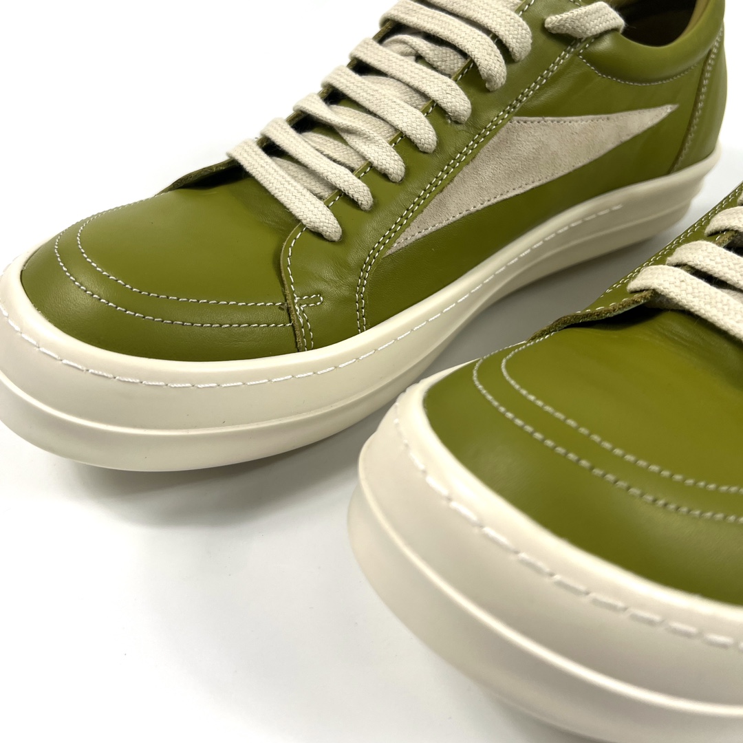 Rick Owens Lido Vintage Leather Sneakers - FashionPlug
