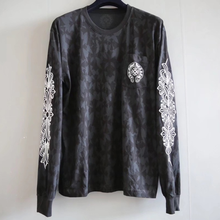 Chrome Hearts Cemetery Print Black Longsleeve Tee - FashionPlug