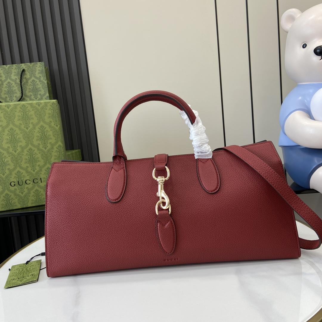 Gucci Medium Tote Bag With Hook Closure - FashionPlug