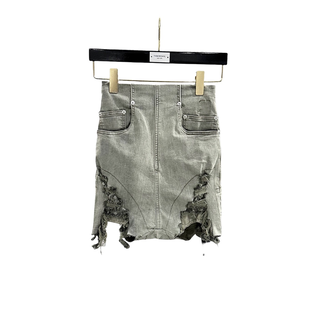Rick Owens Distressed High-waist Mini Shorts  - FashionPlug