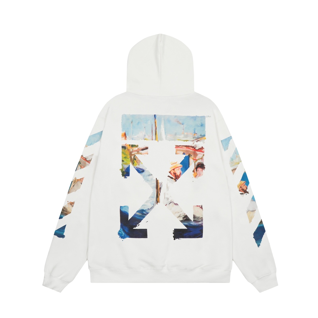 Off-White Cotton Hoodie - FashionPlug