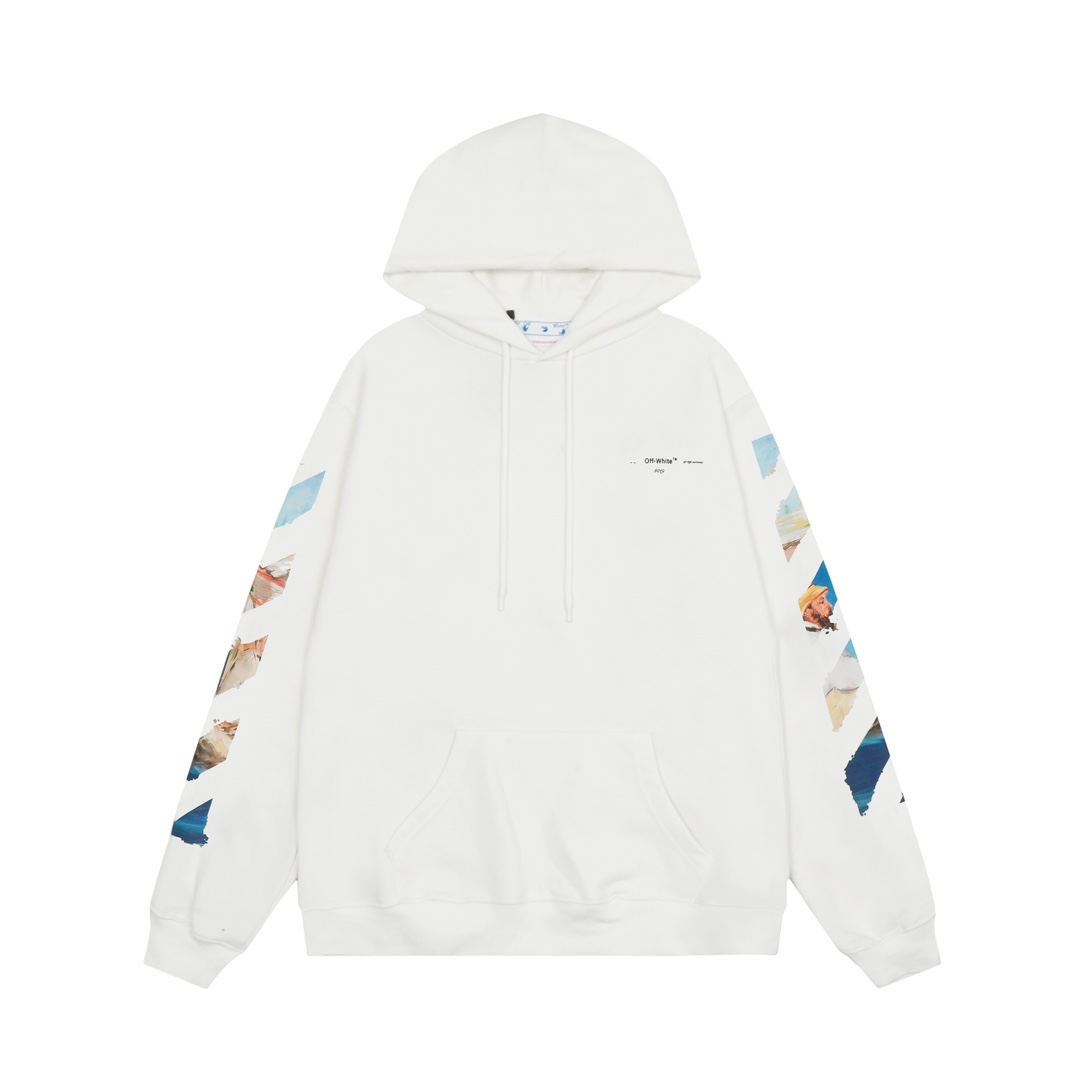 Off-White Cotton Hoodie - FashionPlug