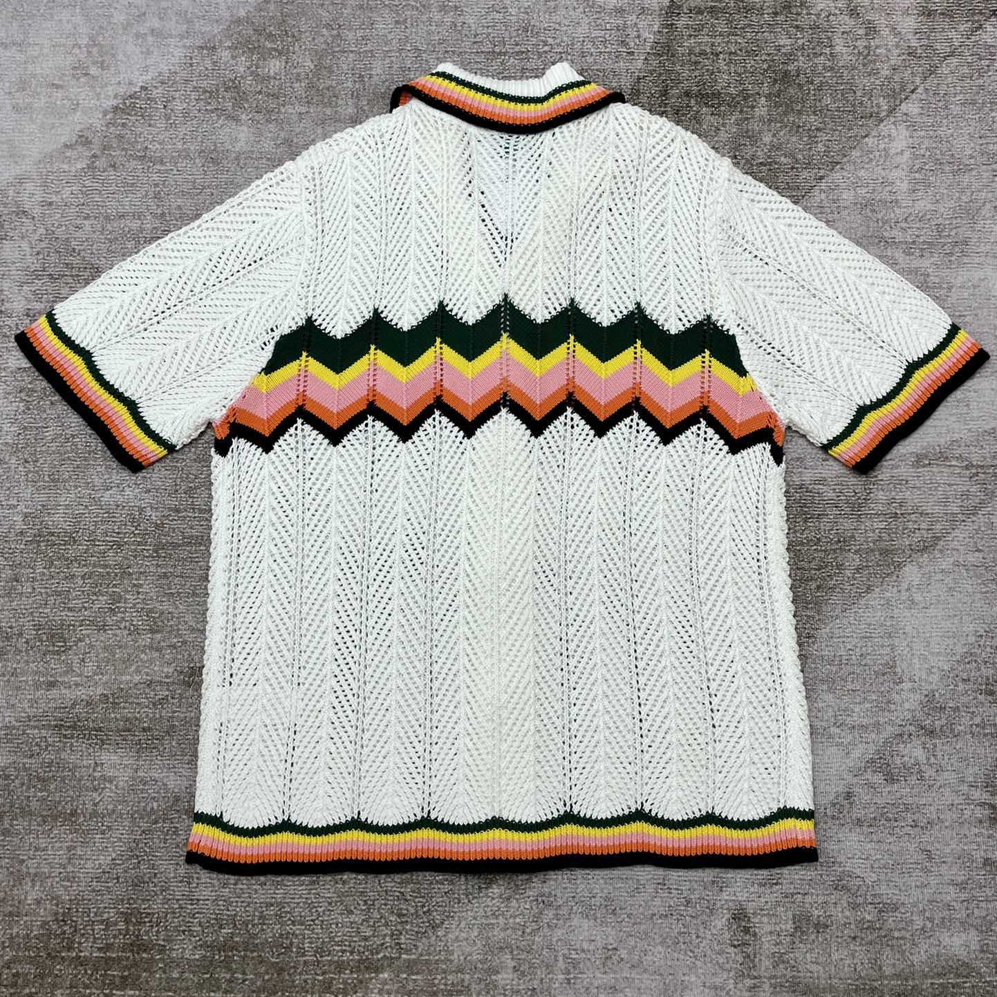 Casablanca Chevron Lace Shirt   D0045 - FashionPlug