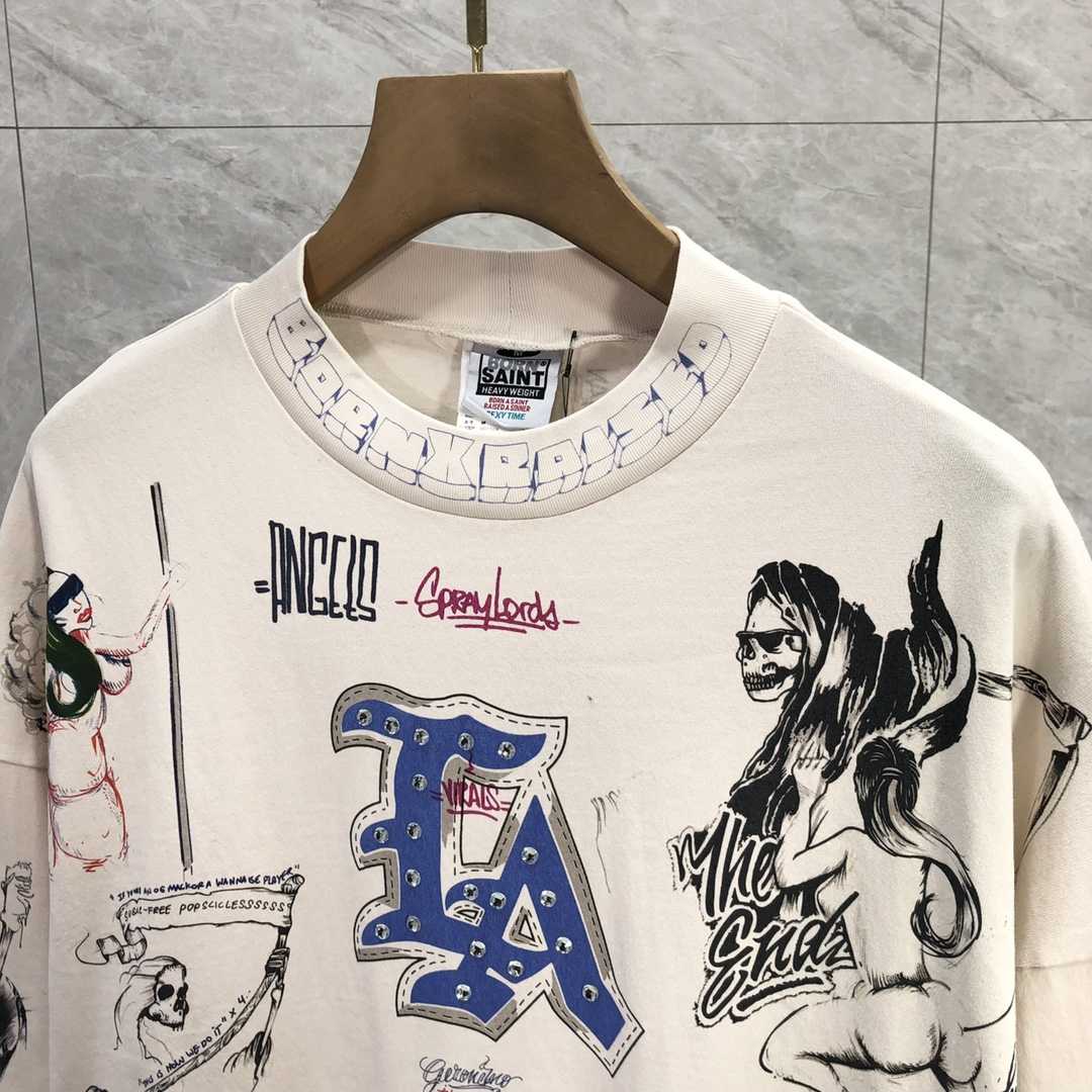 Saint Michael Long-sleeve Graphic-print T-shirt - FashionPlug