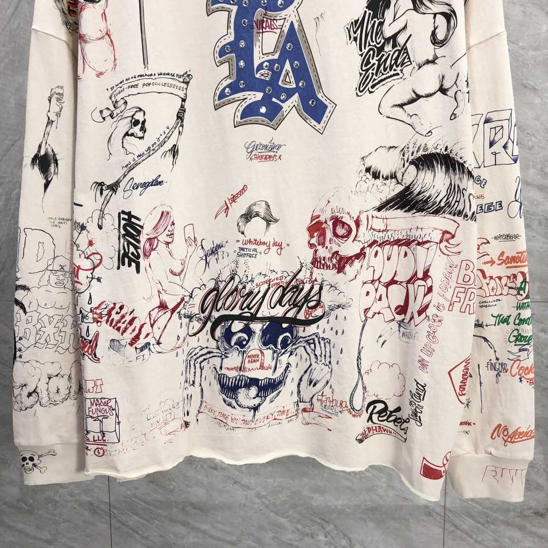Saint Michael Long-sleeve Graphic-print T-shirt - FashionPlug