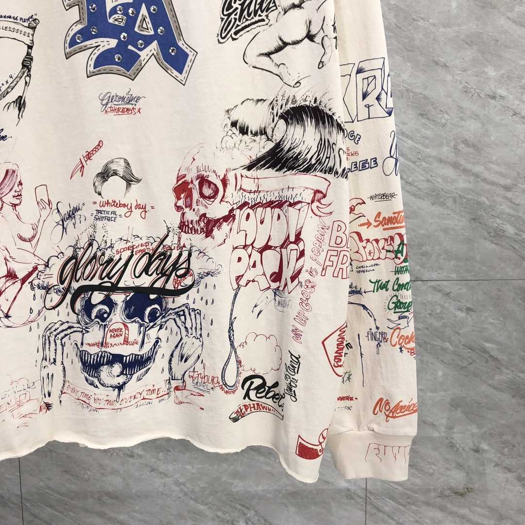 Saint Michael Long-sleeve Graphic-print T-shirt - FashionPlug