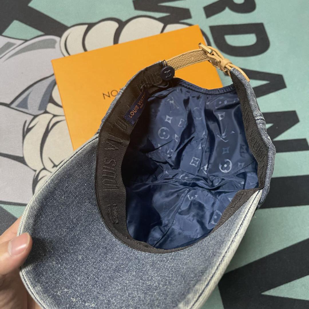 Louis Vuitton Monogram Washed Denim Cap - FashionPlug