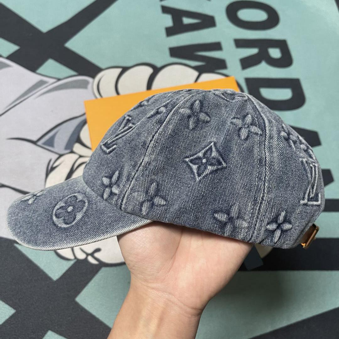 Louis Vuitton Monogram Washed Denim Cap - FashionPlug
