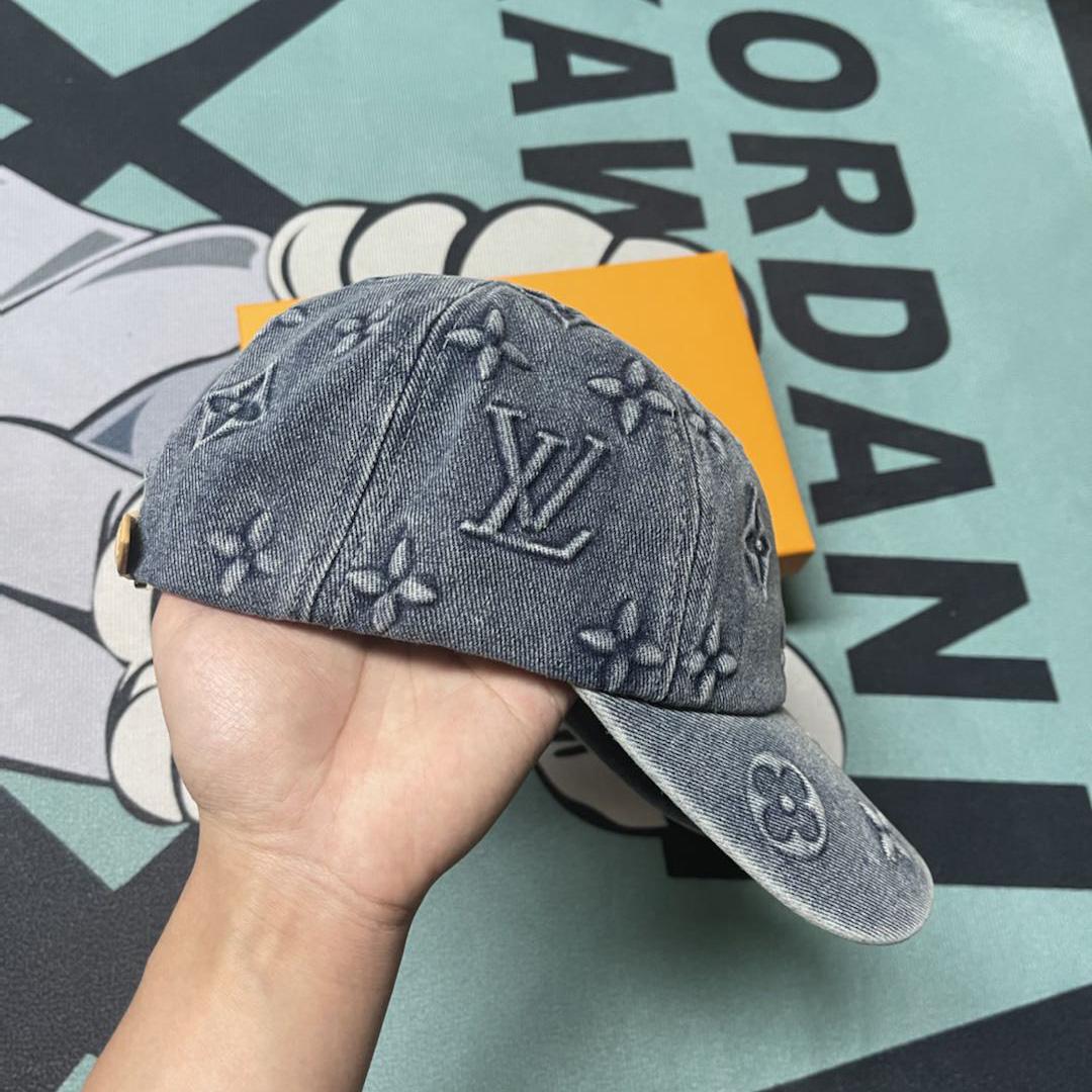 Louis Vuitton Monogram Washed Denim Cap - FashionPlug
