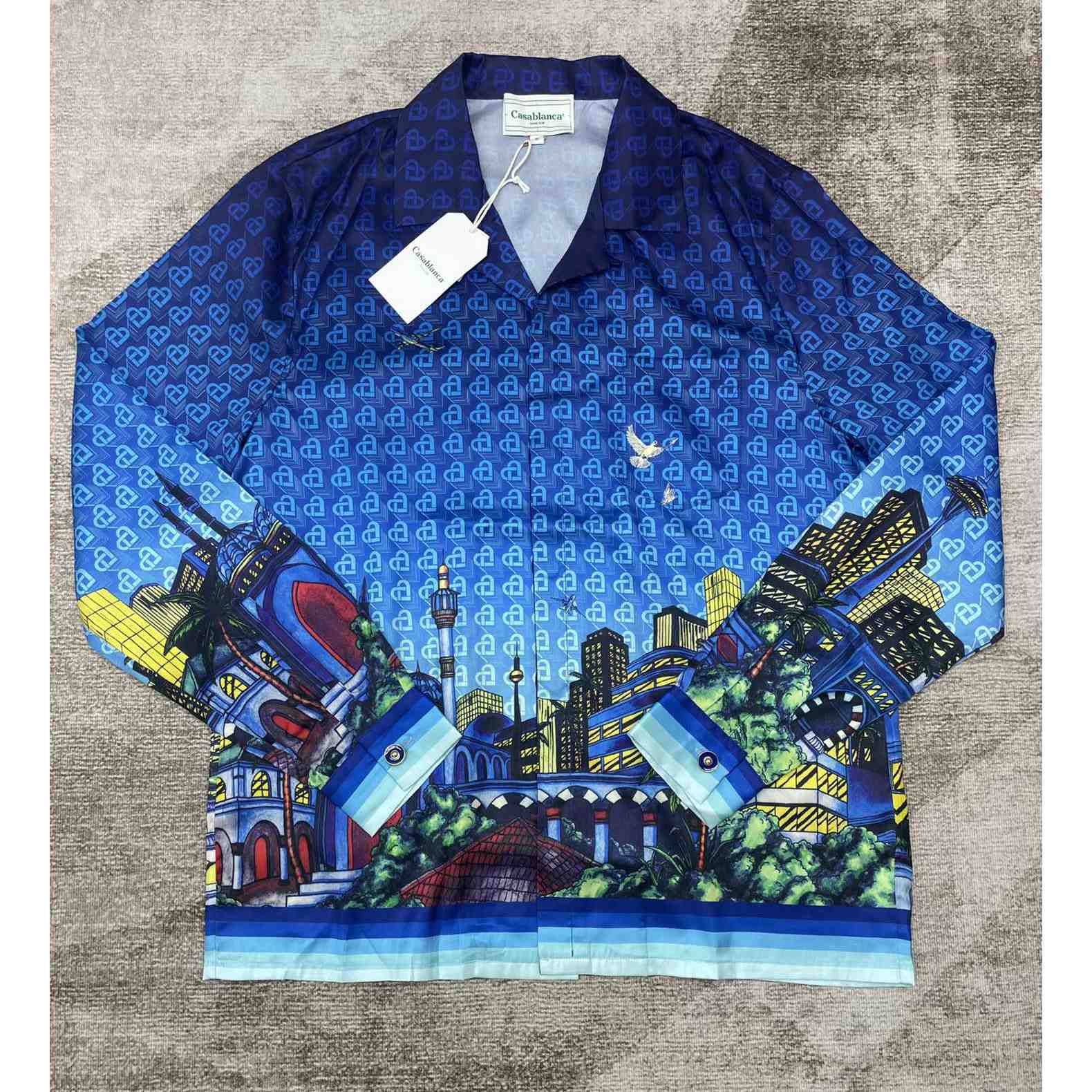 Casablanca The Night View Silk Shirt   CA3468 - FashionPlug