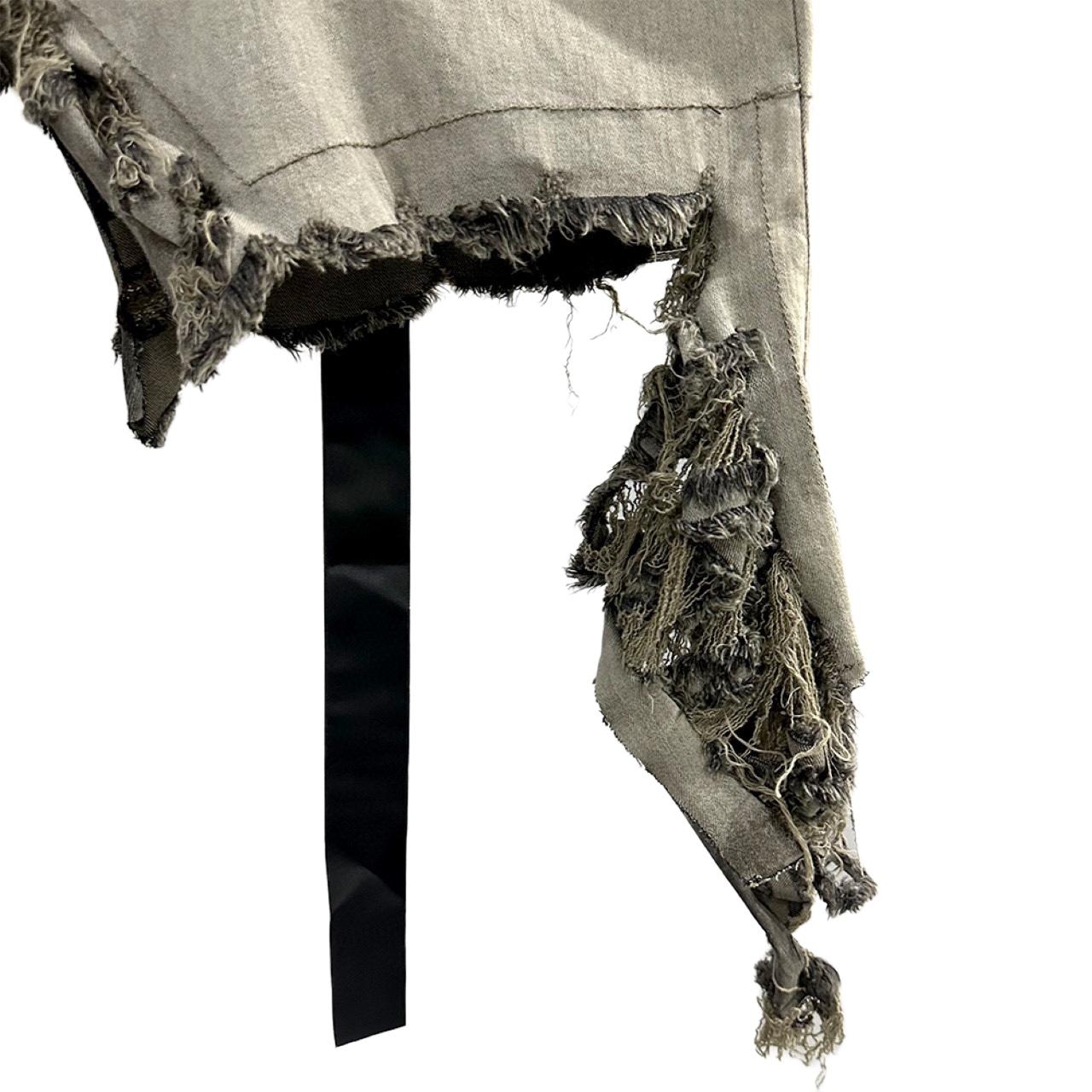 Rick Owens DRKSHDW Slivered Denim Skirt - FashionPlug