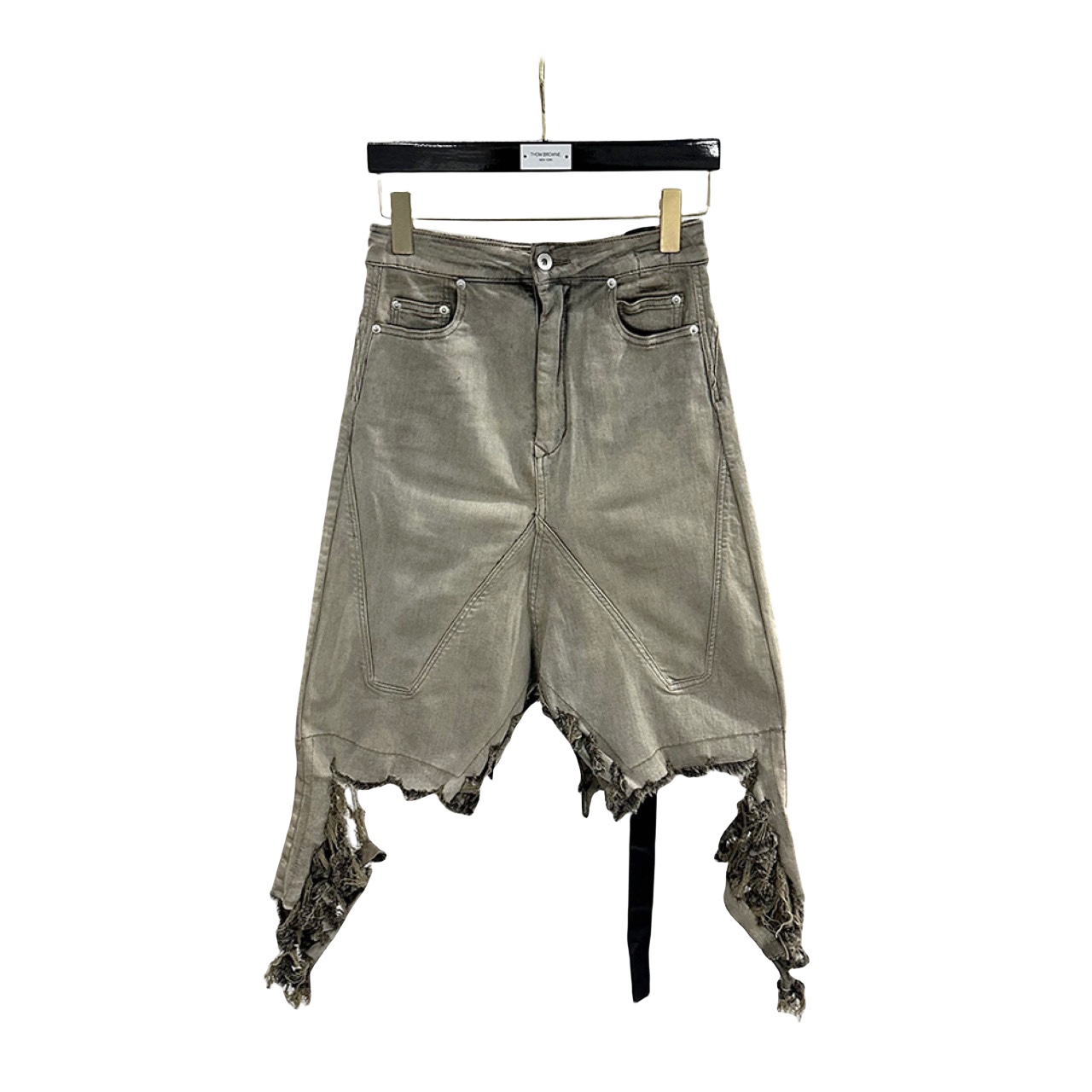 Rick Owens DRKSHDW Slivered Denim Skirt - FashionPlug
