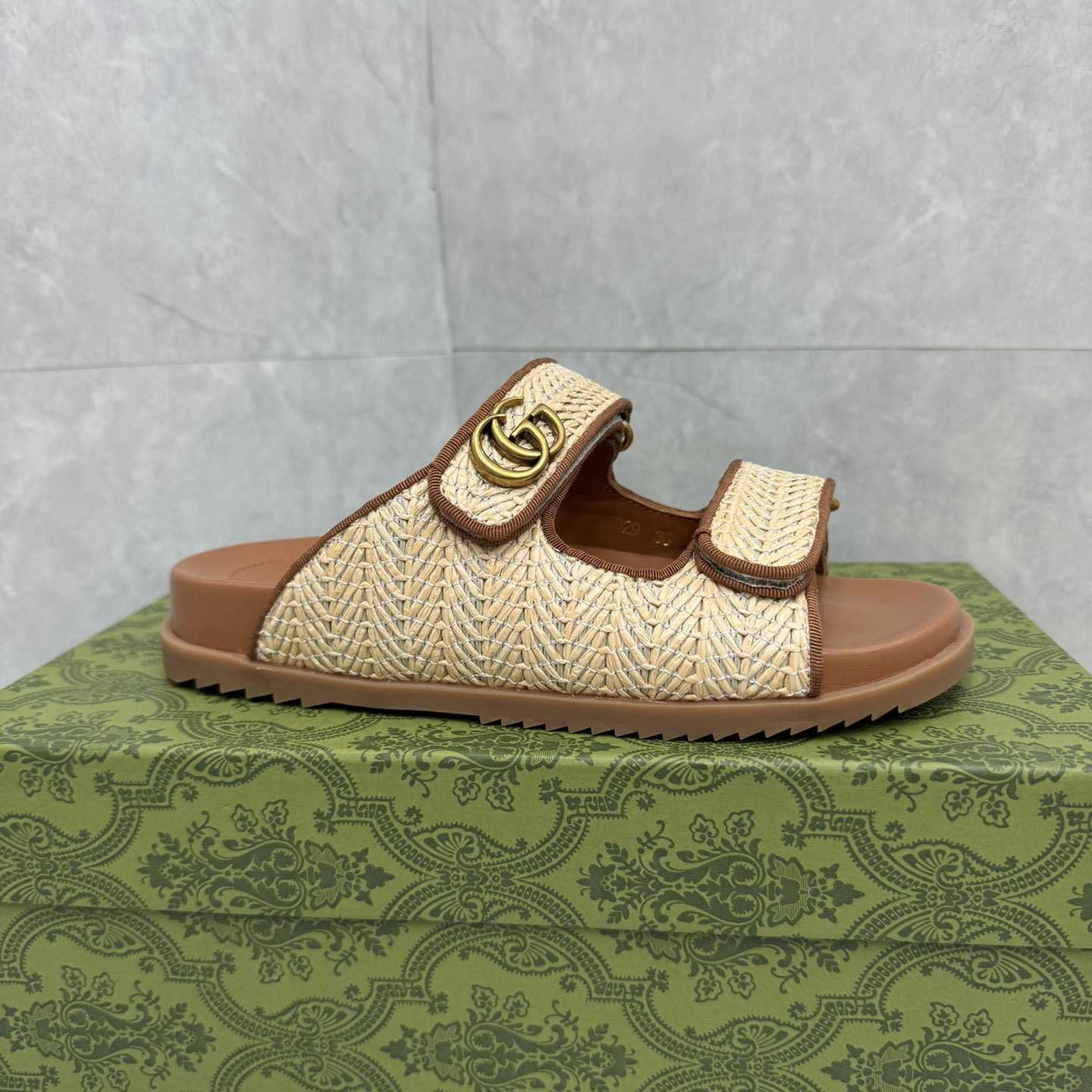 Gucci Sandal With Double G   - FashionPlug